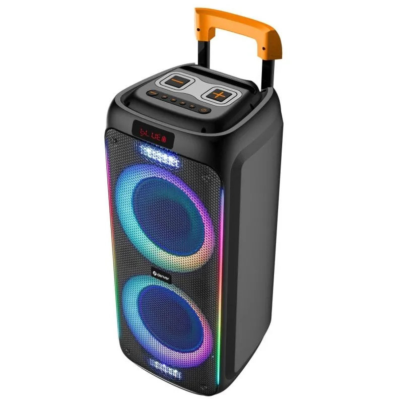 Altoparlanti Denver Party Wireless 60W con Bluetooth, LED multicolor e maniglia trolley - immagine 1