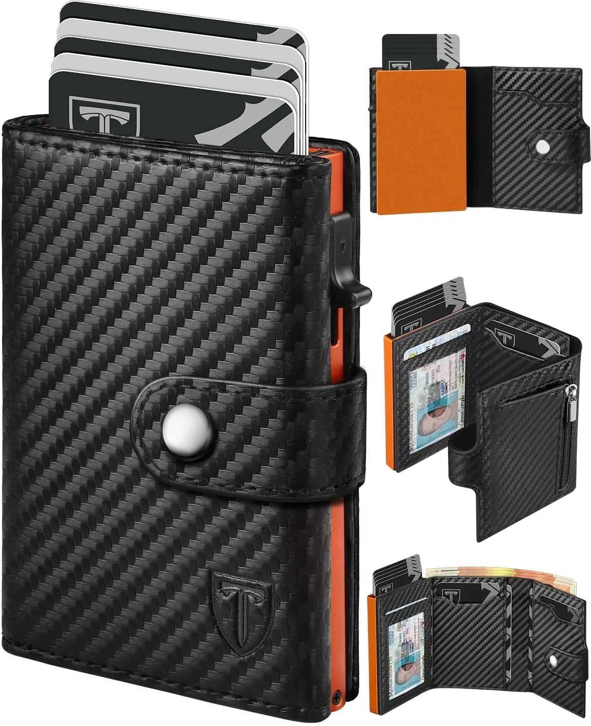 Tomylv Portafoglio Uomo Slim, Porta Carte di Credito con RFID -Nero (tutte) - immagine 1