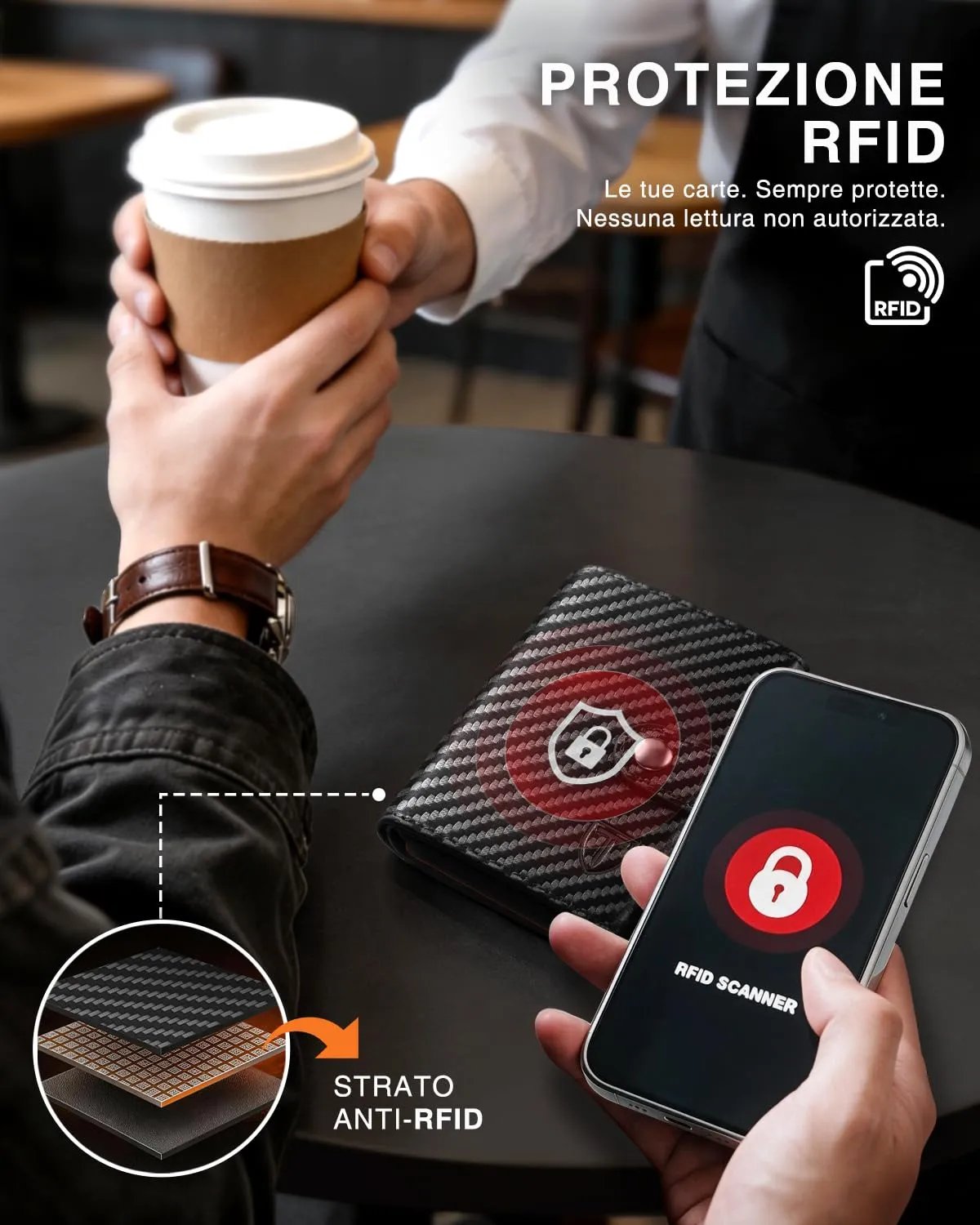 Tomylv Portafoglio Uomo Slim, Porta Carte di Credito con RFID -Nero (tutte) - immagine 4