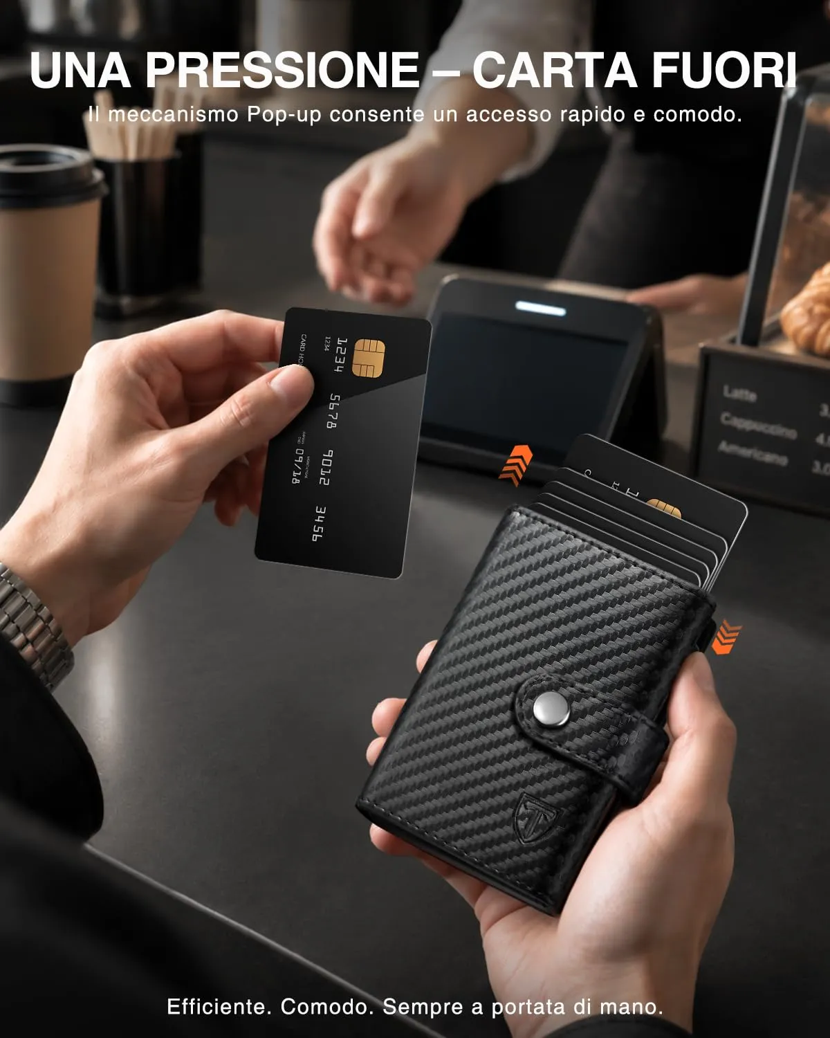 Tomylv Portafoglio Uomo Slim, Porta Carte di Credito con RFID -Nero (tutte) - immagine 5