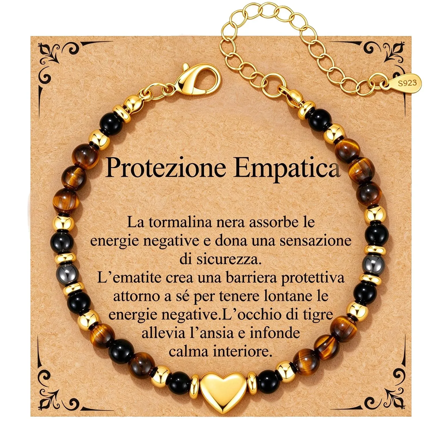 Rajputana Bracciale Donna Pietre Naturaliper Cristallo Regalo Compleanno - immagine 1