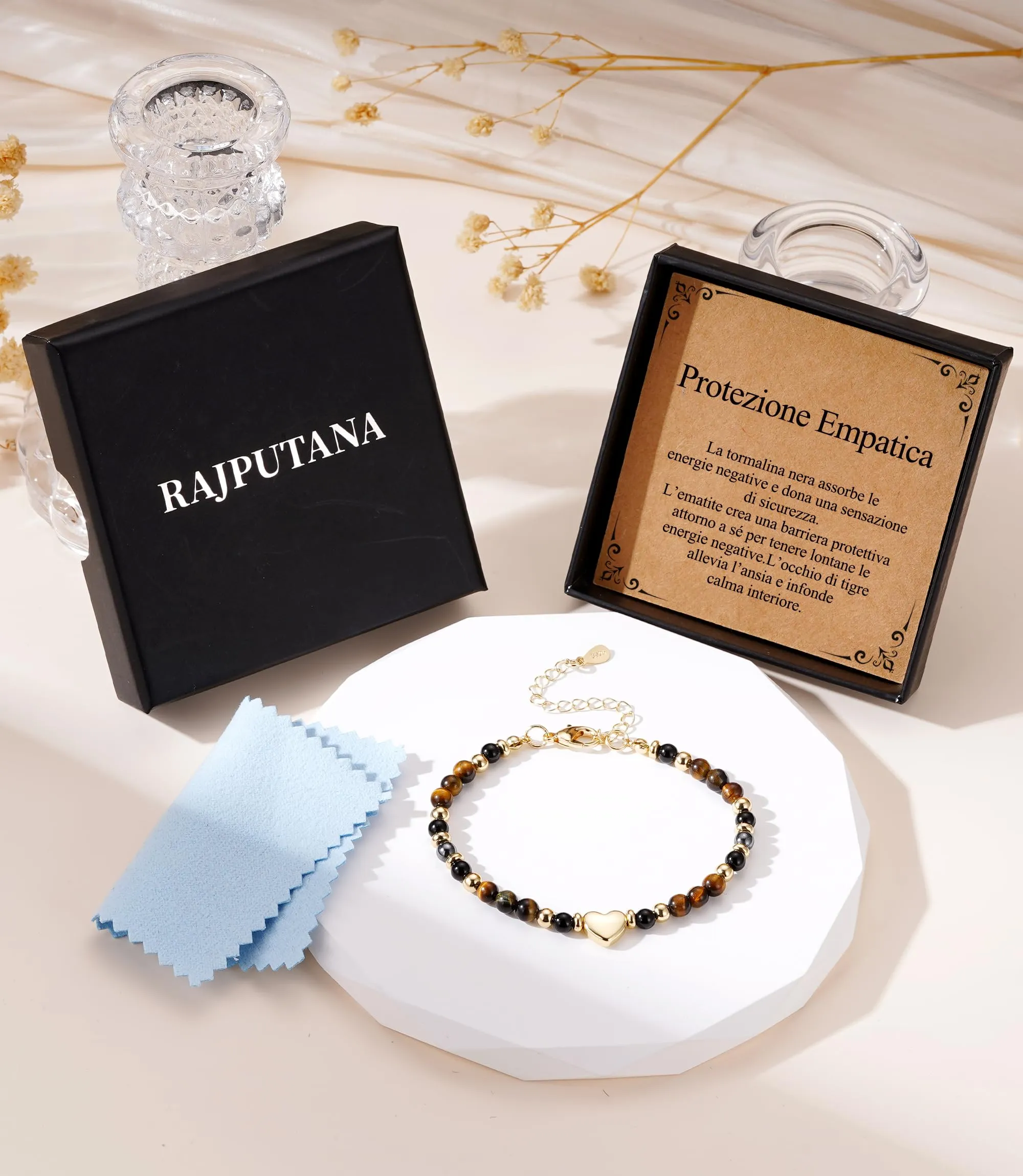 Rajputana Bracciale Donna Pietre Naturaliper Cristallo Regalo Compleanno - immagine 4