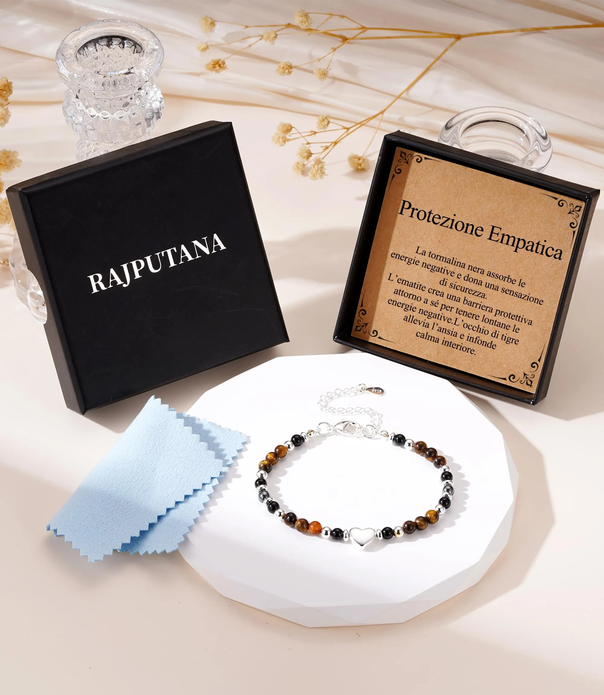 Rajputana Bracciale Donna Pietre Naturaliper Cristallo Regalo Compleanno - immagine 4