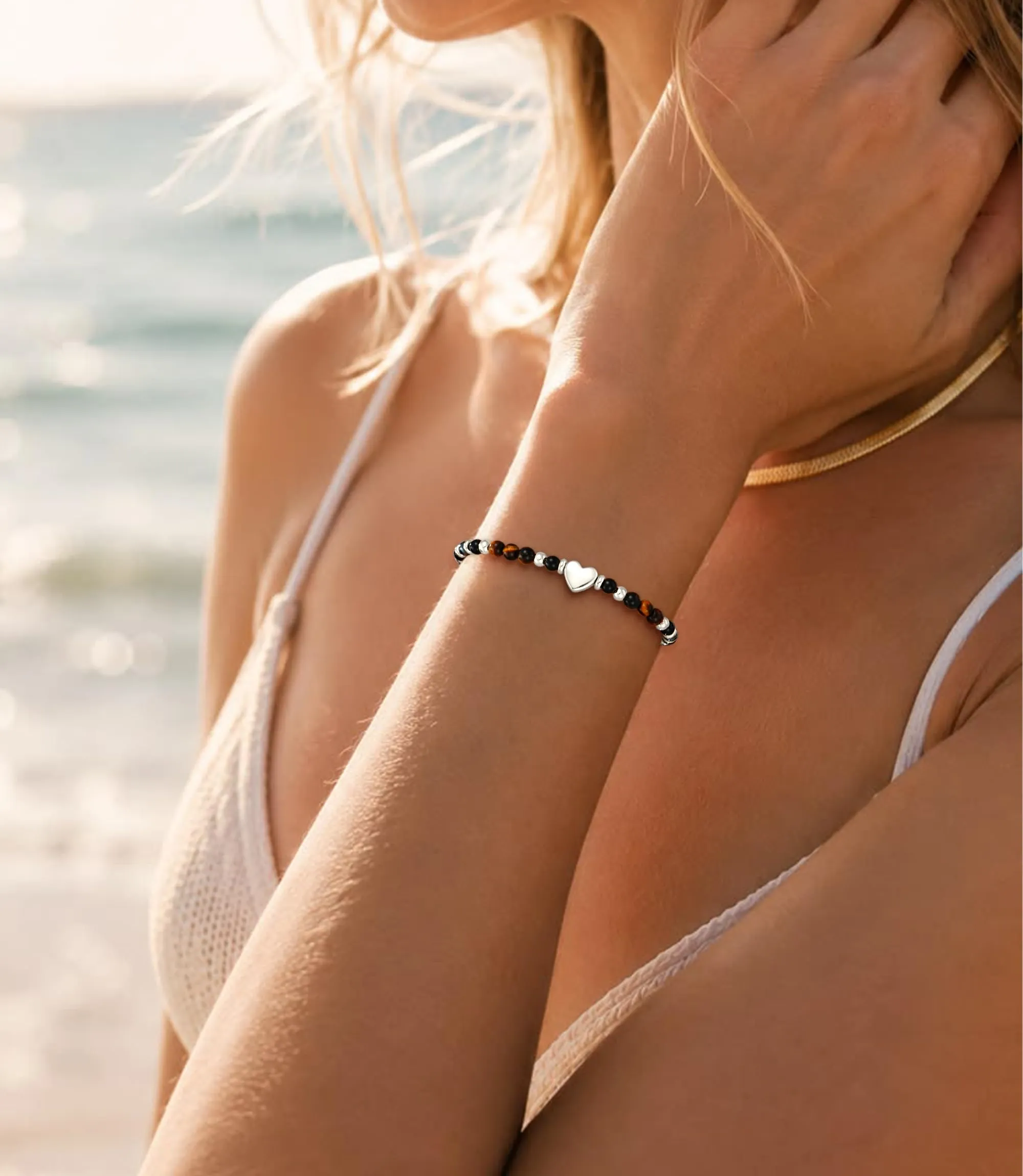 Rajputana Bracciale Donna Pietre Naturaliper Cristallo Regalo Compleanno - immagine 5
