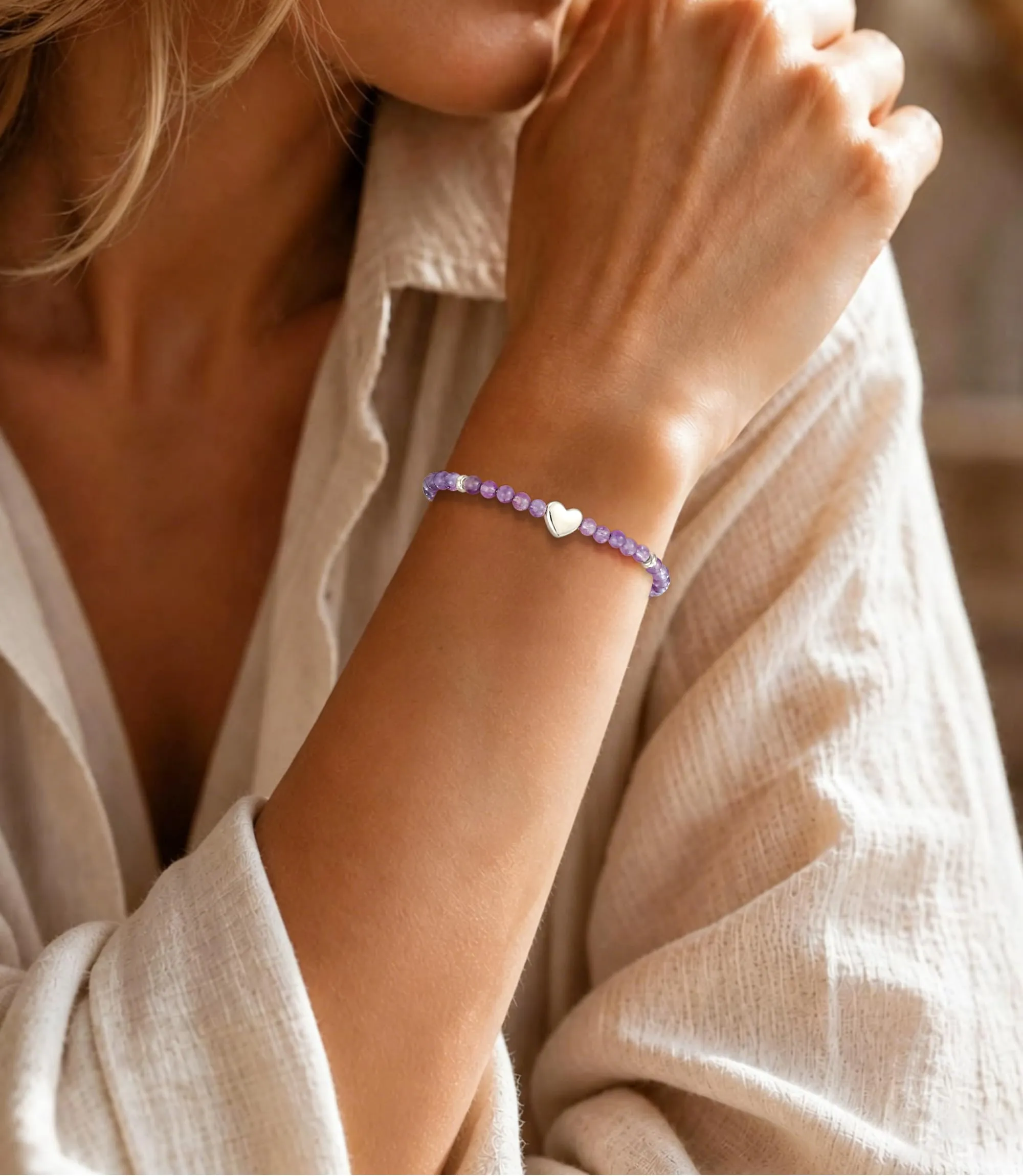 Rajputana Bracciale Donna Pietre Naturaliper Cristallo Regalo Compleanno - immagine 2