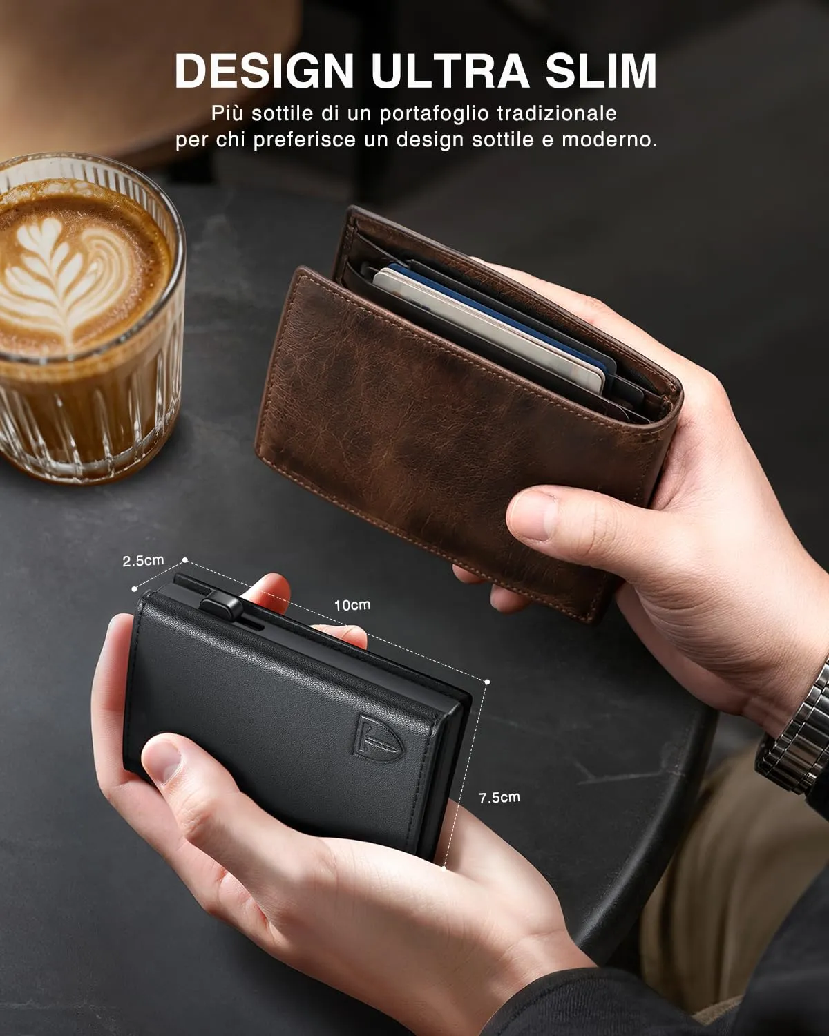Tomylv Portafoglio Uomo - Porta Carte con RFID & Portamonete - Nero(tutte) - immagine 3
