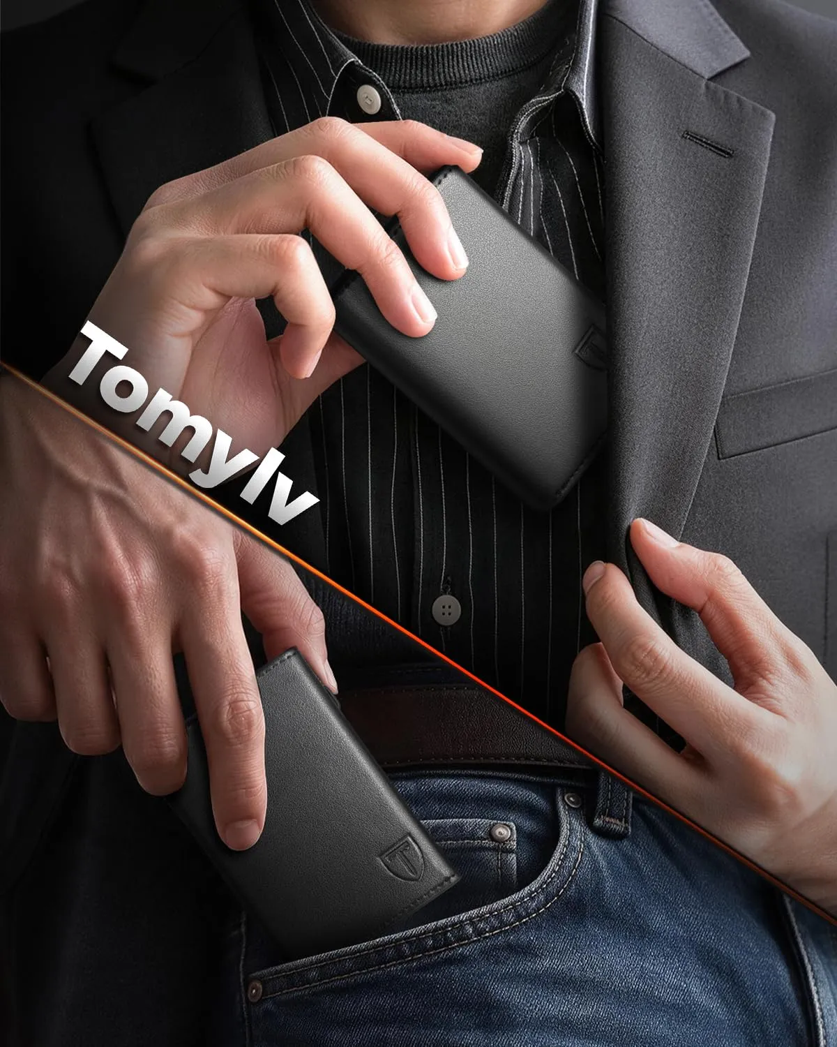 Tomylv Portafoglio Uomo - Porta Carte con RFID & Portamonete - Nero(tutte) - immagine 7