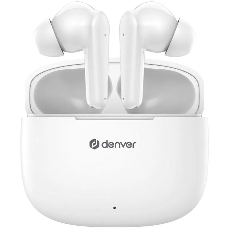 Denver TWE-48W Cuffie Bluetooth True Wireless per chiamate e musica, bianche - immagine 1