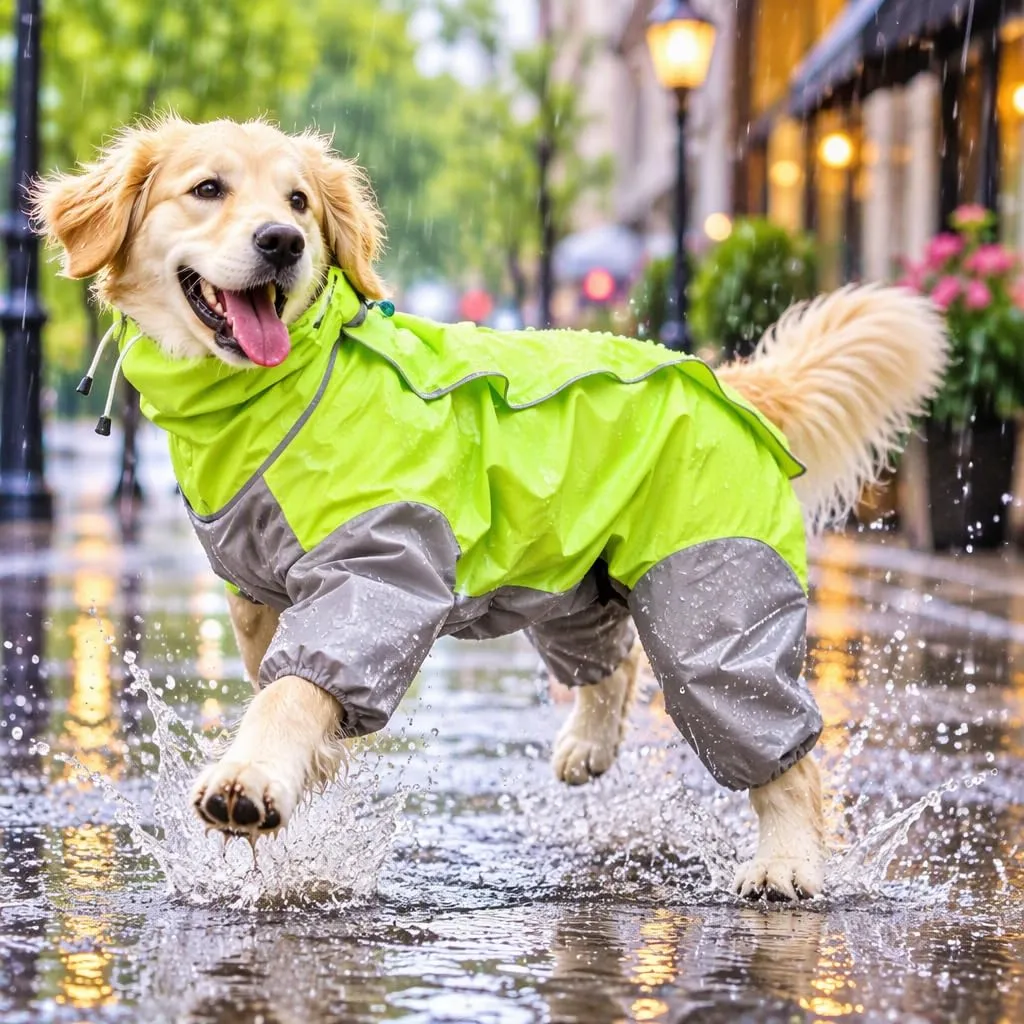 Impermeabile Cane con Cappuccio, Ponchio Antipioggia Gambe Taglia -22 - immagine 7
