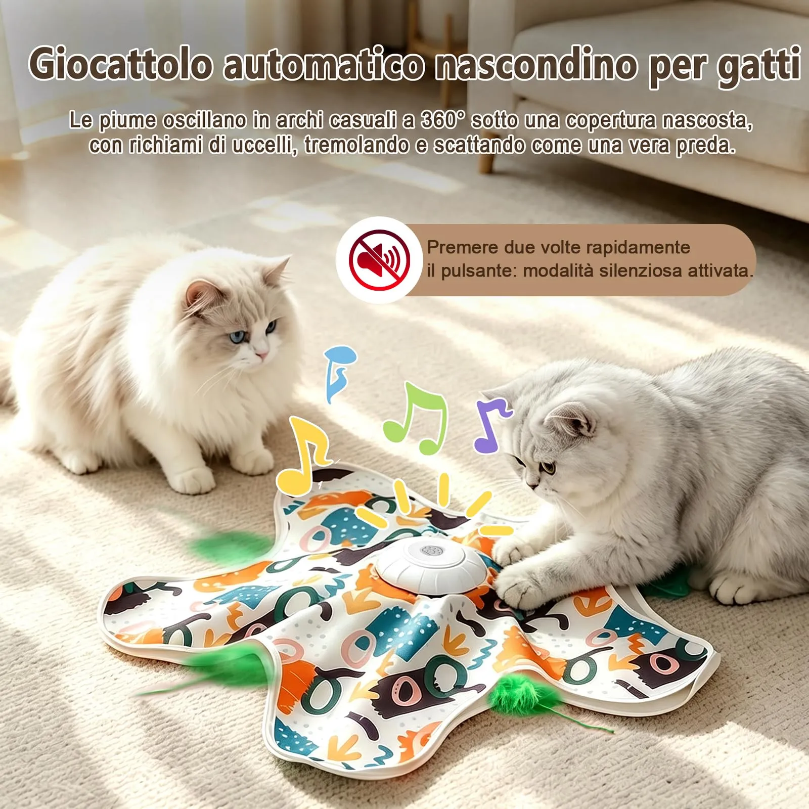 Giochi Interattivi per Gatti, Gioco Automatico a Nascondino per Gatti - immagine 3