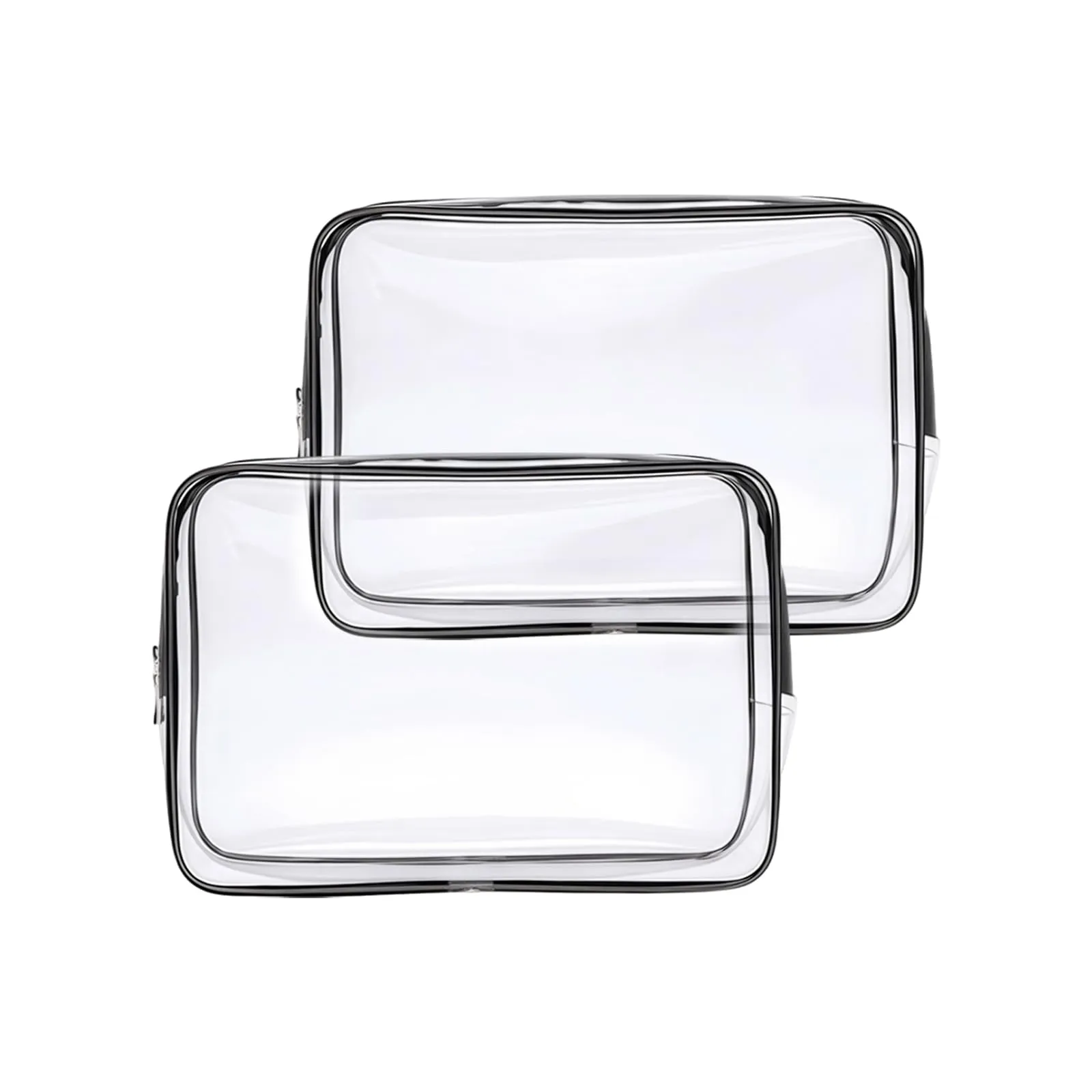 Aucuu Beauty Case Trasparente, 2PCS Borse Da Toilette Trasparente, Borse da Viaggio Impermeabile, Borsa Cosmetici Trasparent, Beauty Case da Viaggio - immagine 1