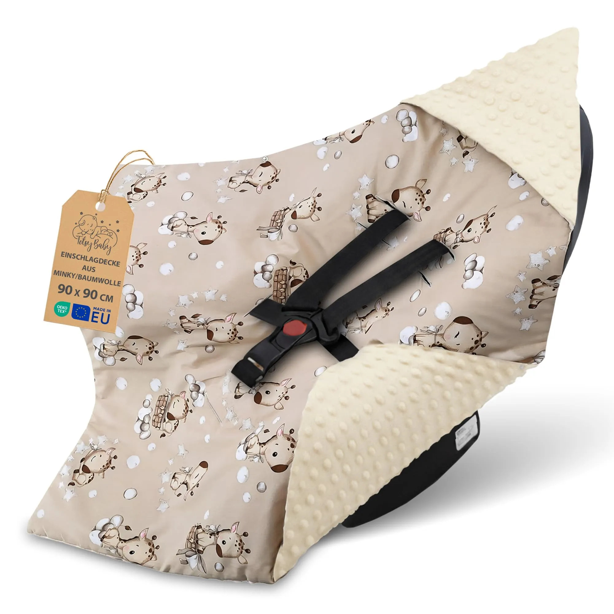 Copertina Minky passeggino neonato inverno 90×90 cm - immagine 1
