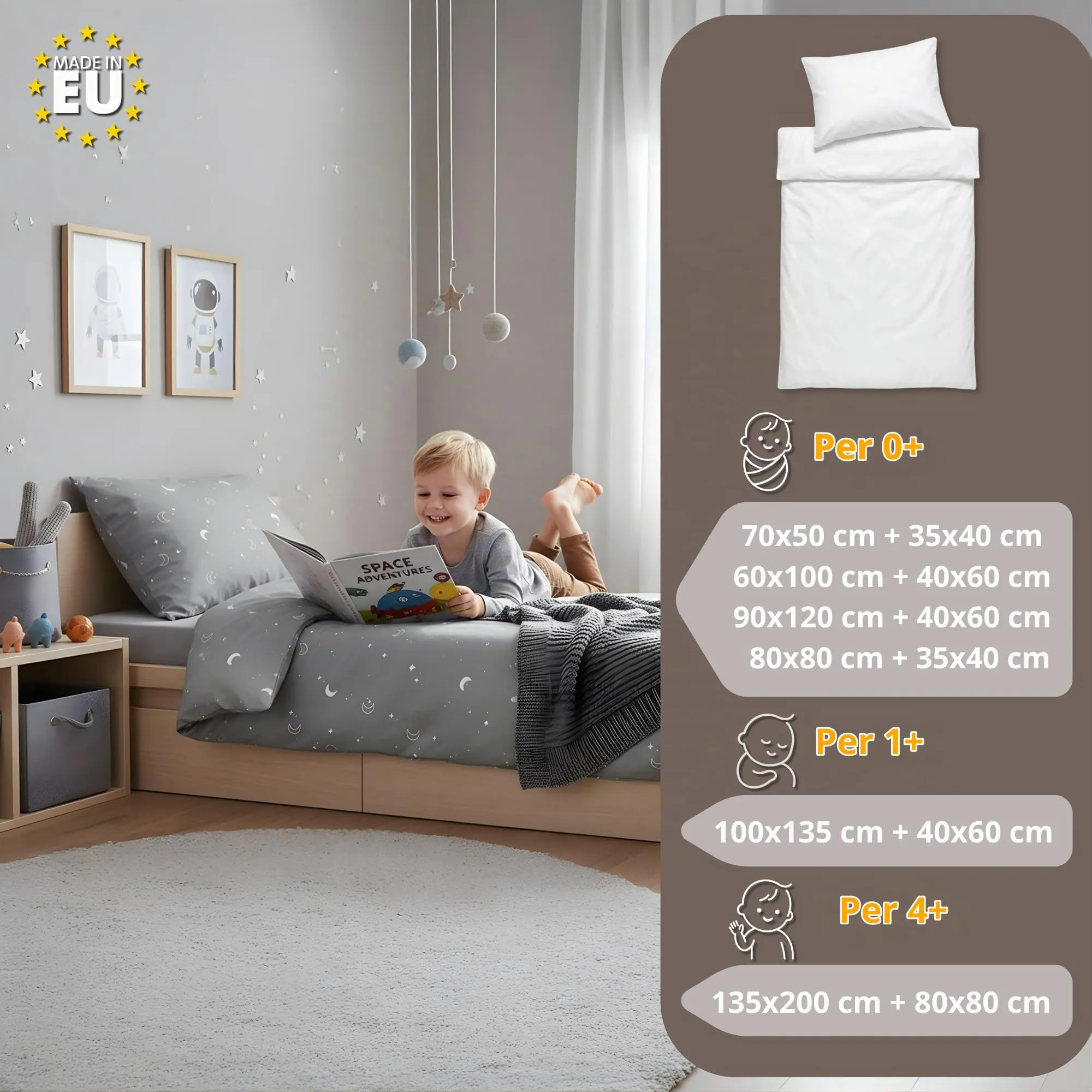 Piumino lettino senza federa cotone Set coperta cuscino culla - immagine 4