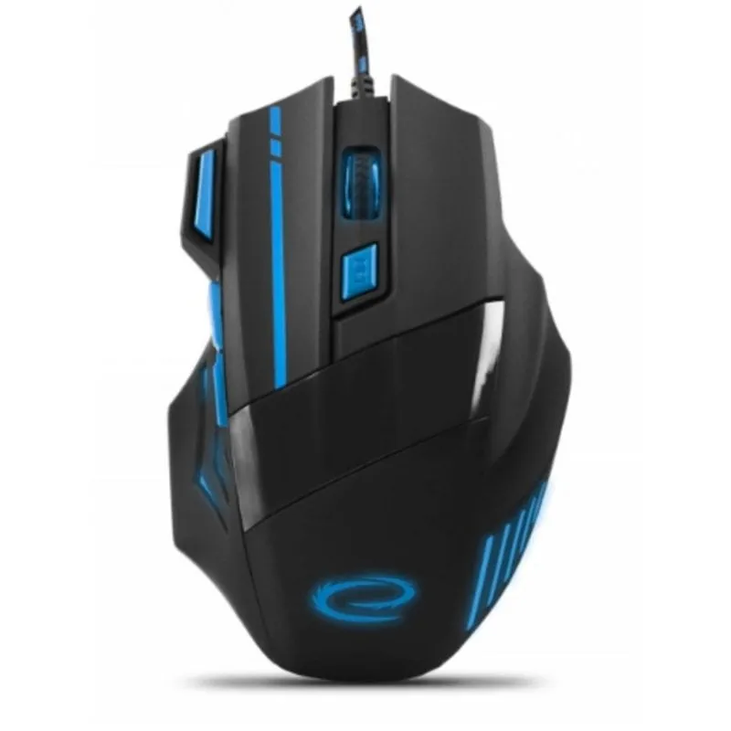 Ratón Esperanza EGM201B USB 2400 DPI Negro Azul Iluminación 7 bottoni - immagine 1