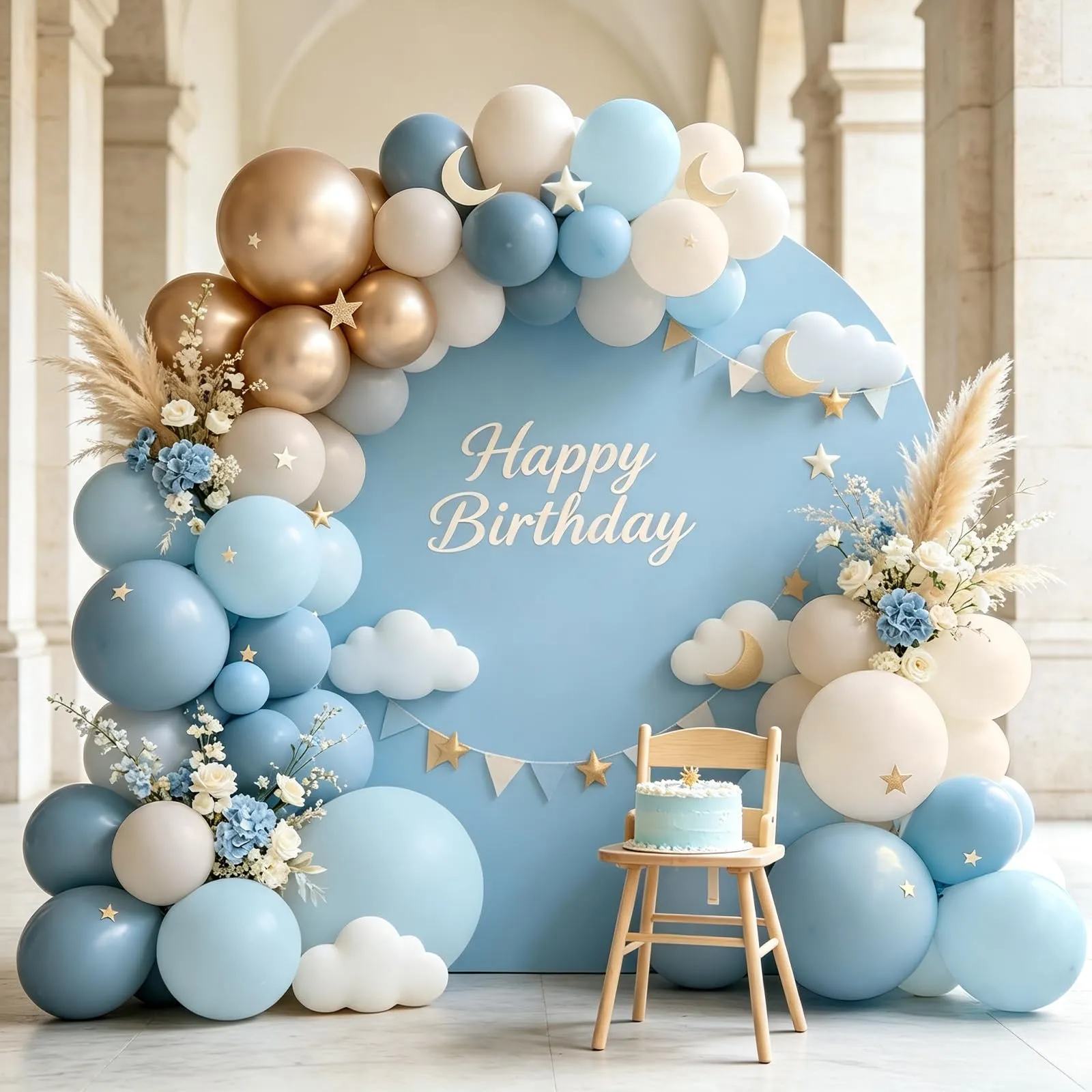 Palloncini Blu, Palloncini Compleanno 1 Anno, 60 Pezzi Palloncini Azzurri - immagine 3