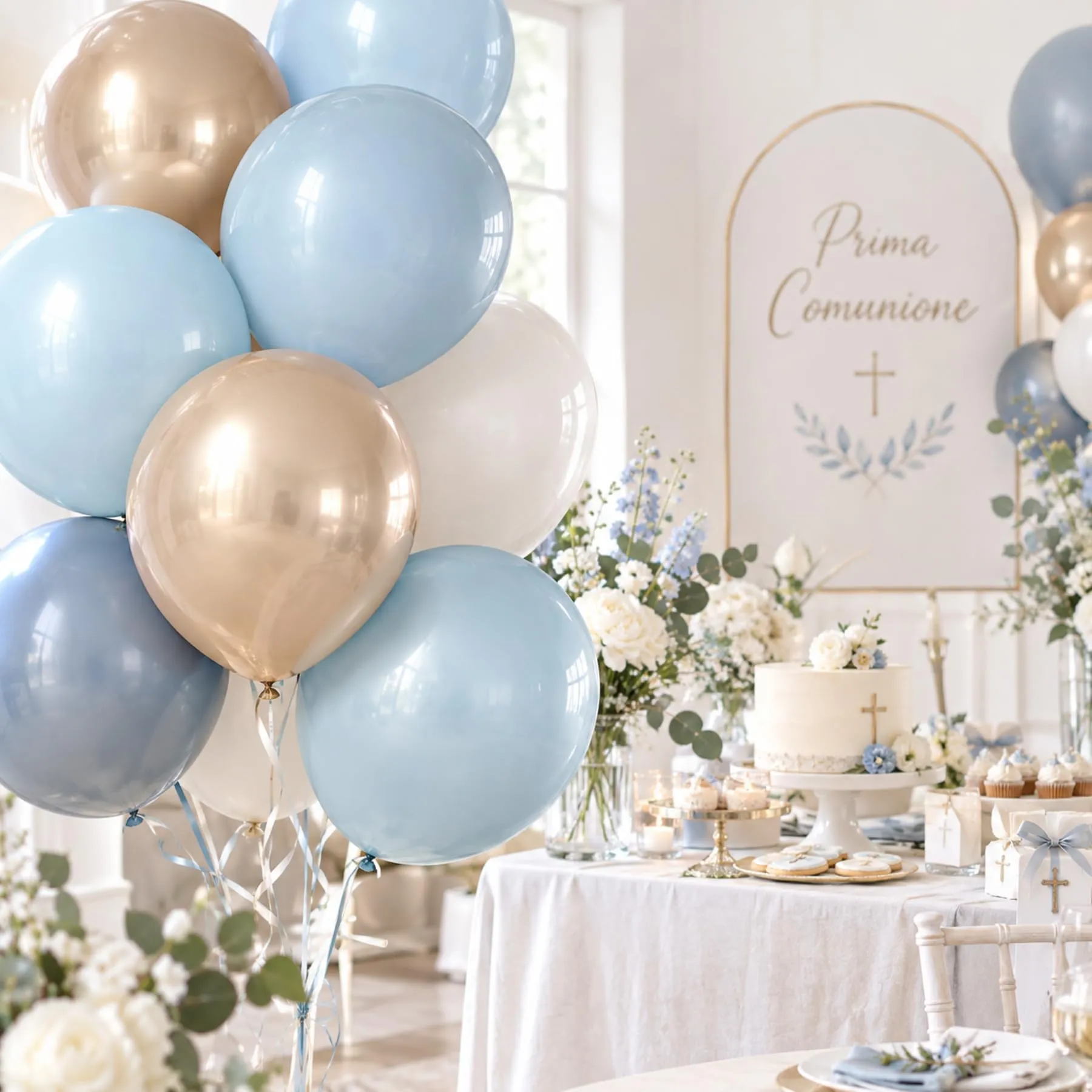 Palloncini Blu, Palloncini Compleanno 1 Anno, 60 Pezzi Palloncini Azzurri - immagine 4
