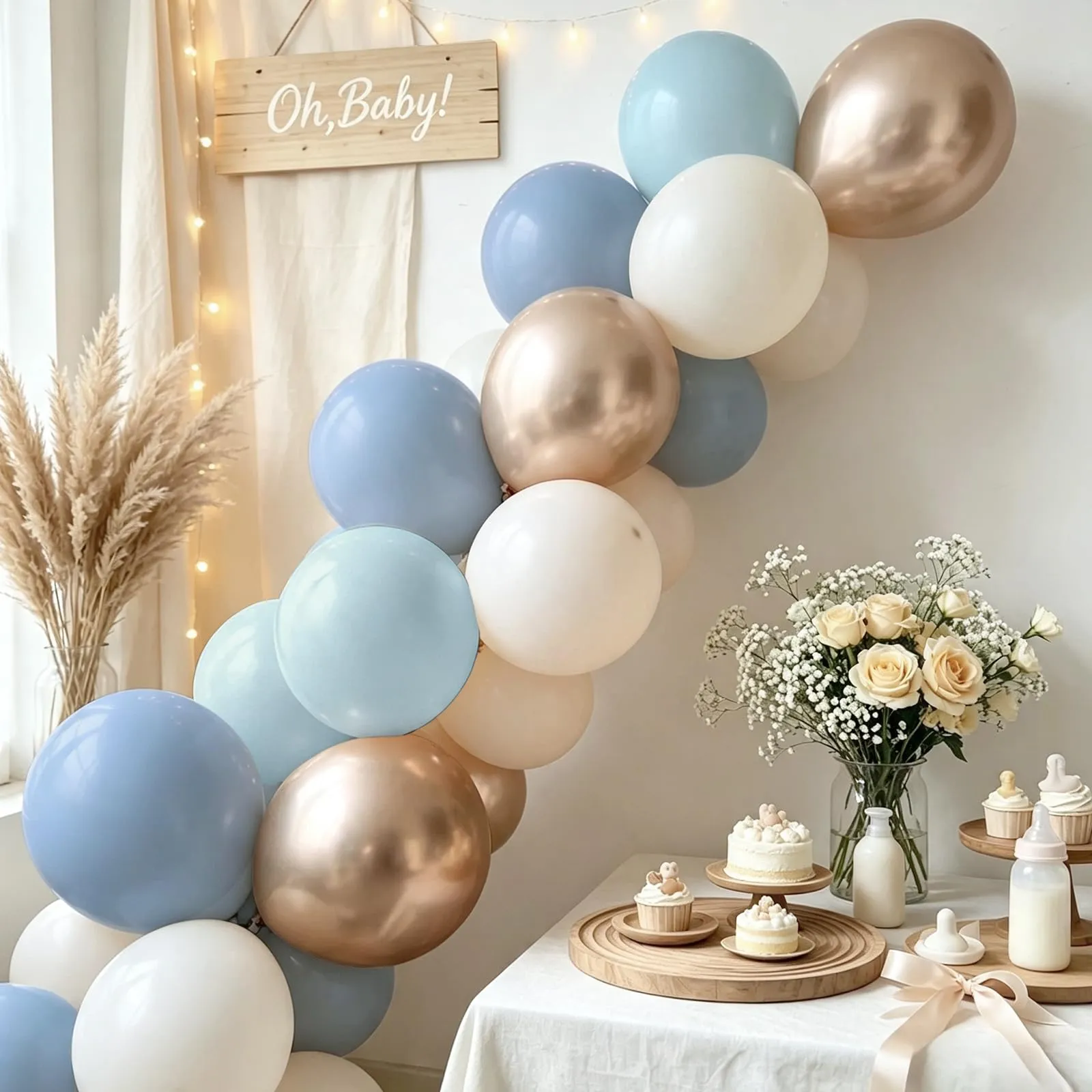 Palloncini Blu, Palloncini Compleanno 1 Anno, 60 Pezzi Palloncini Azzurri - immagine 6
