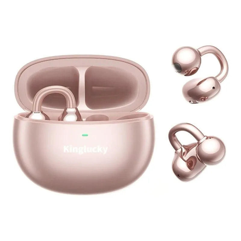 Auricolari Kinglucky Clip-on Bluetooth 5.4 In-Ear con Cancellazione del Rumore IPX4 Rosa - immagine 1