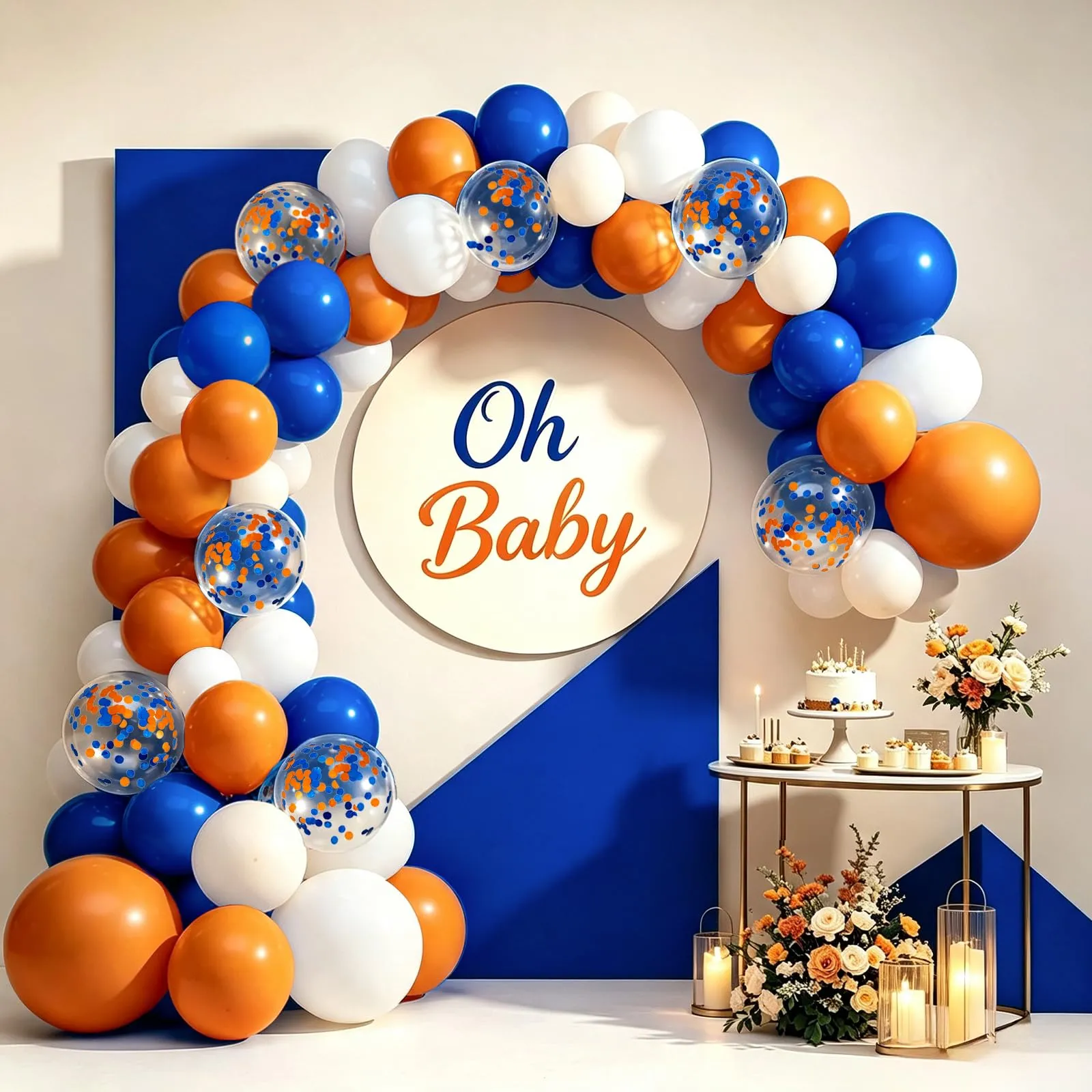 Yehnda Palloncini Compleanno Blu Arancia Bianchi, 60Pezzi - immagine 4