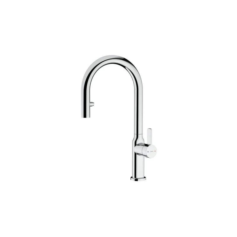 Rubinetto da cucina Teka Oval 9382, caño retrattile, monocomando, cromato, 3/8" - immagine 1