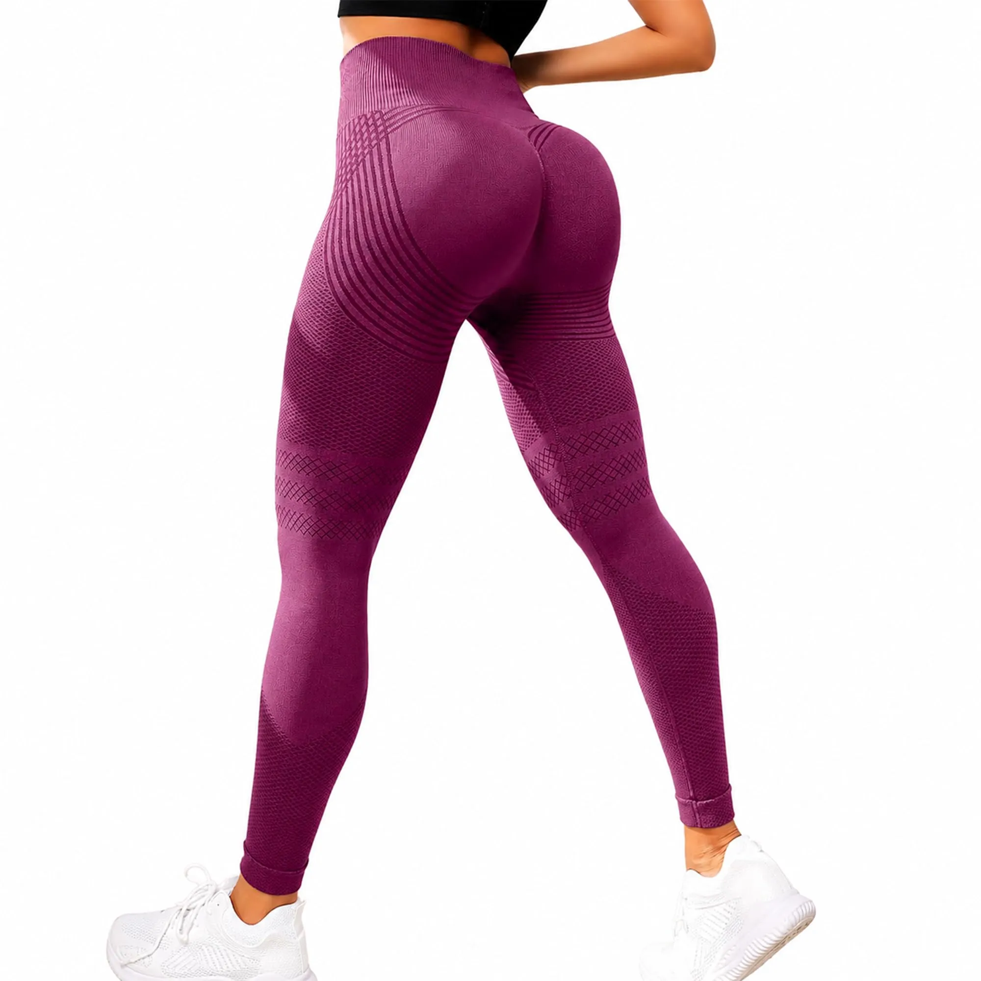 Leggings anticellulite da donna, lunghi, a compressione, sportivi, a vita - immagine 1