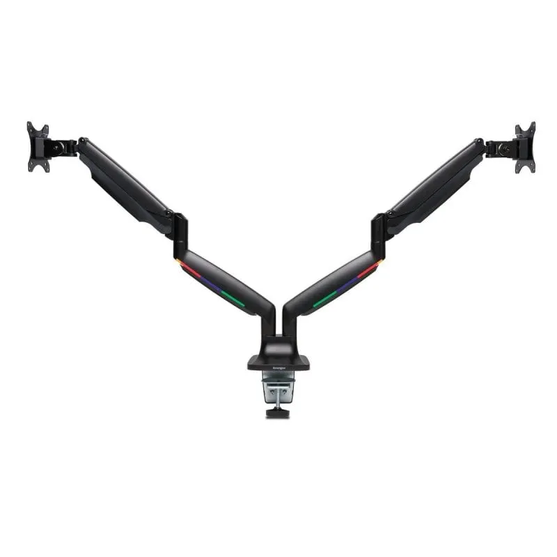 Supporto monitor doppio regolabile SmartFit® con fissaggio a morsetto, 9 kg, 13"-34", Nero - immagine 1