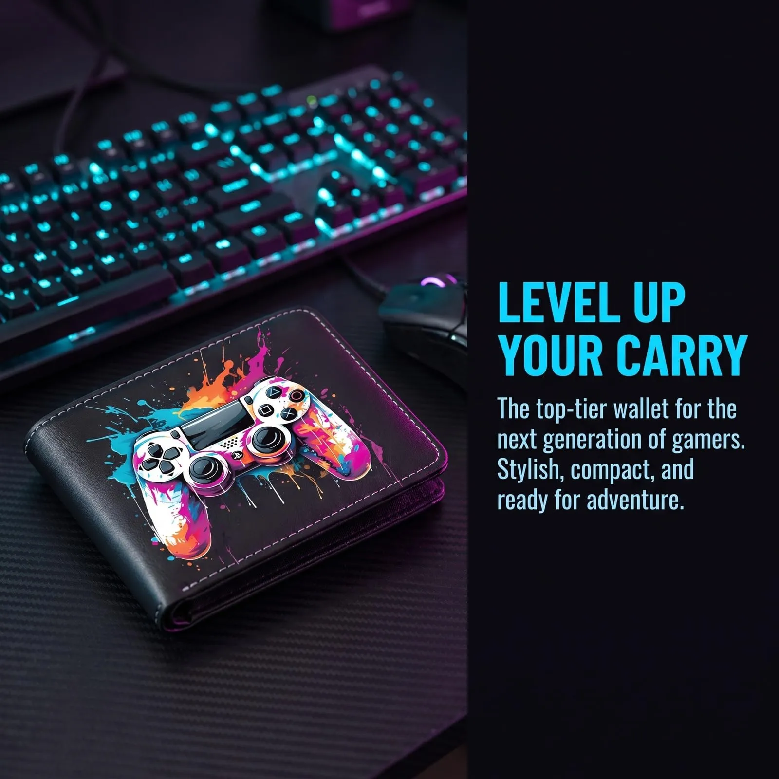 Portafoglio a Tre Ante per Ragazzi, con Design a Console di Gioco - immagine 4
