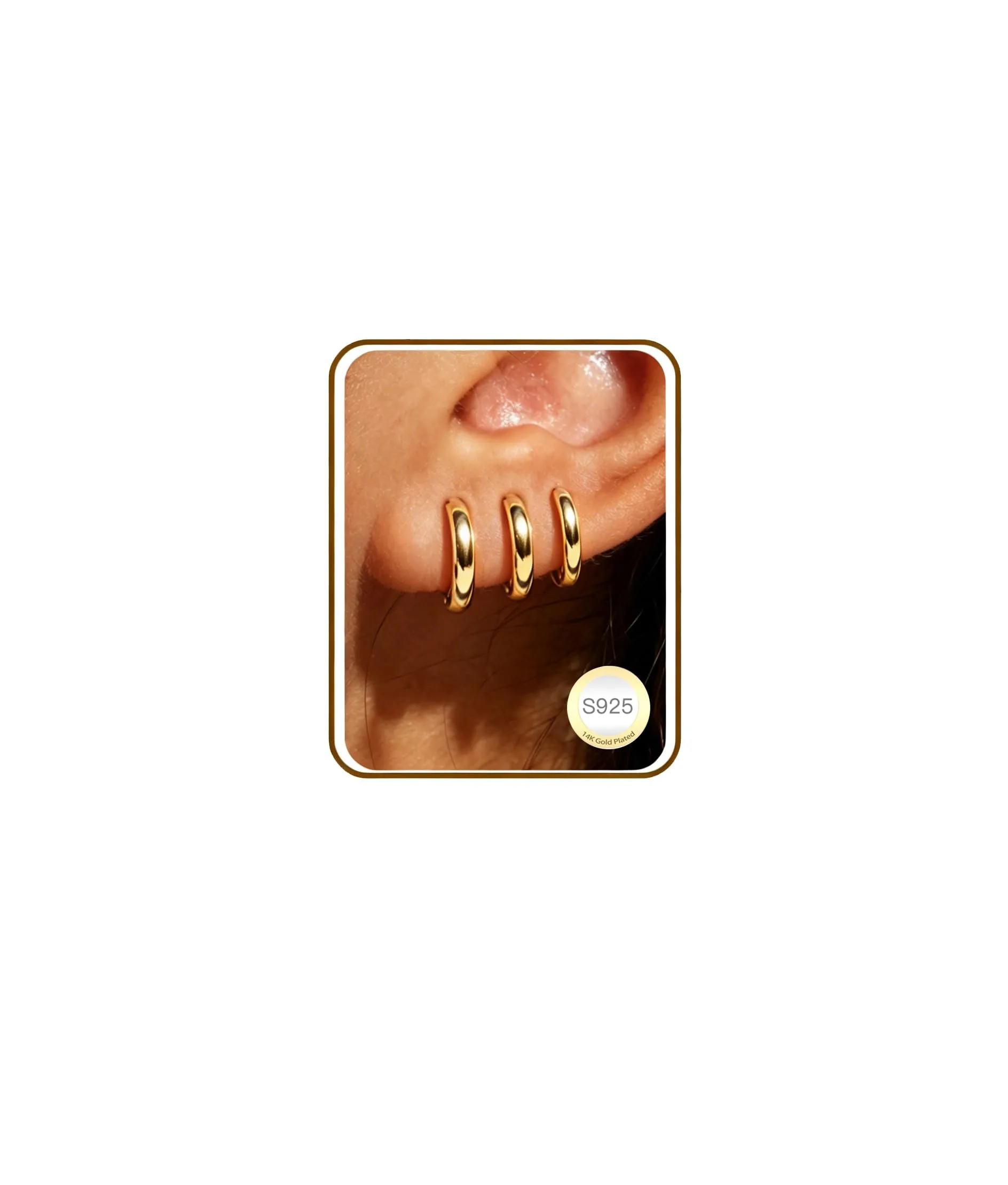 3 Paia Orecchini Donna Oro Anallergici Set Orecchini Cerchio Piccoli - immagine 1
