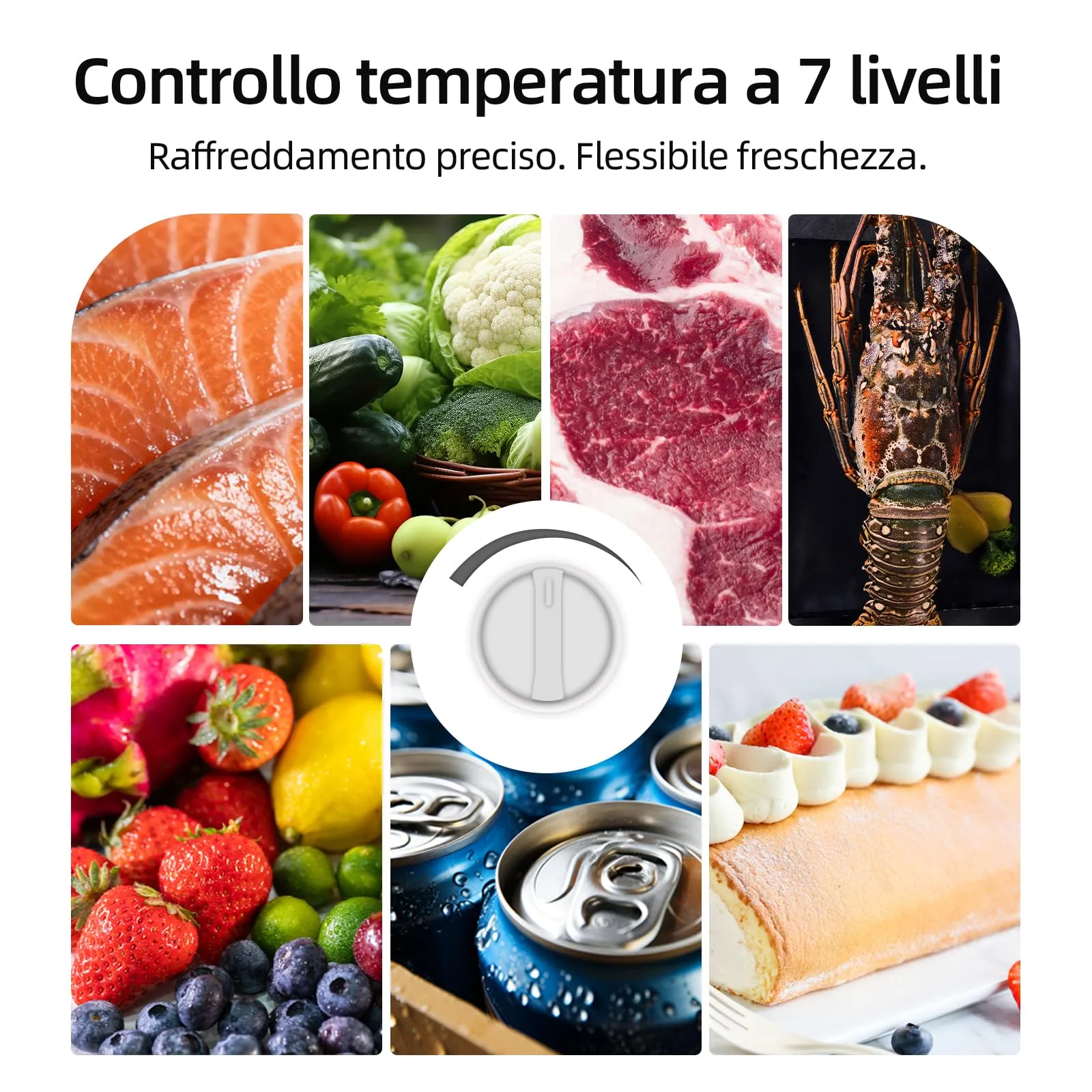 CHiQ 130L Frigorifero Combinato con Freezer Superiore & 44cm Slim Nero - immagine 7
