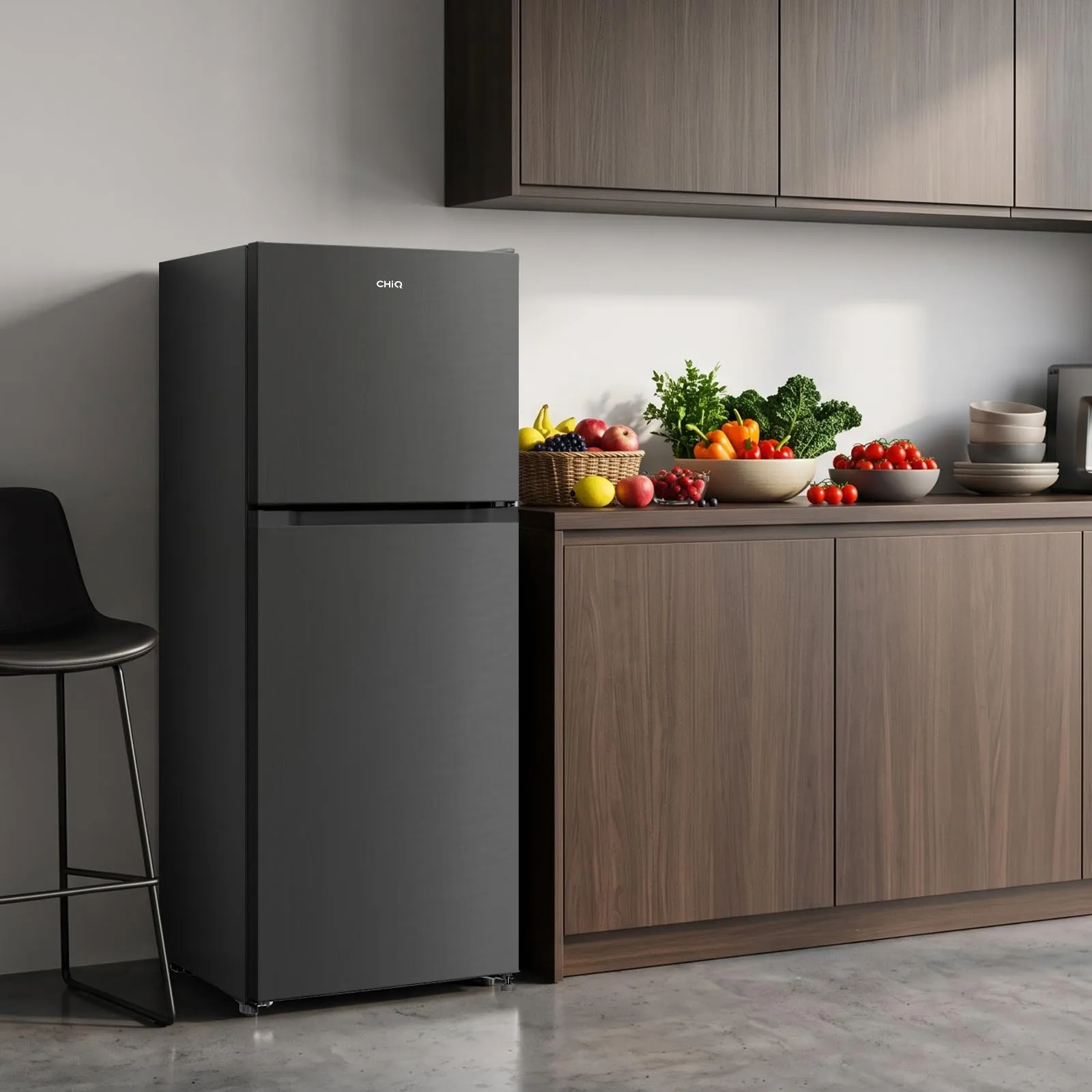 CHiQ 130L Frigorifero Combinato con Freezer Superiore & 44cm Slim Nero - immagine 13
