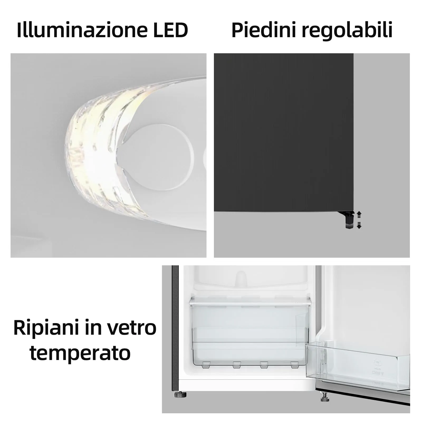 CHiQ 130L Frigorifero Combinato con Freezer Superiore & 44cm Slim Nero - immagine 14