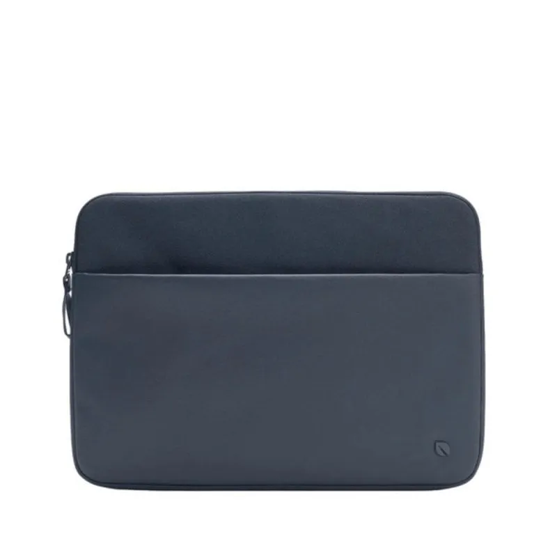 Custodia universale per laptop e MacBook 14" in poliestere riciclato navy con protezione idrorepellente e tasca frontale - immagine 1