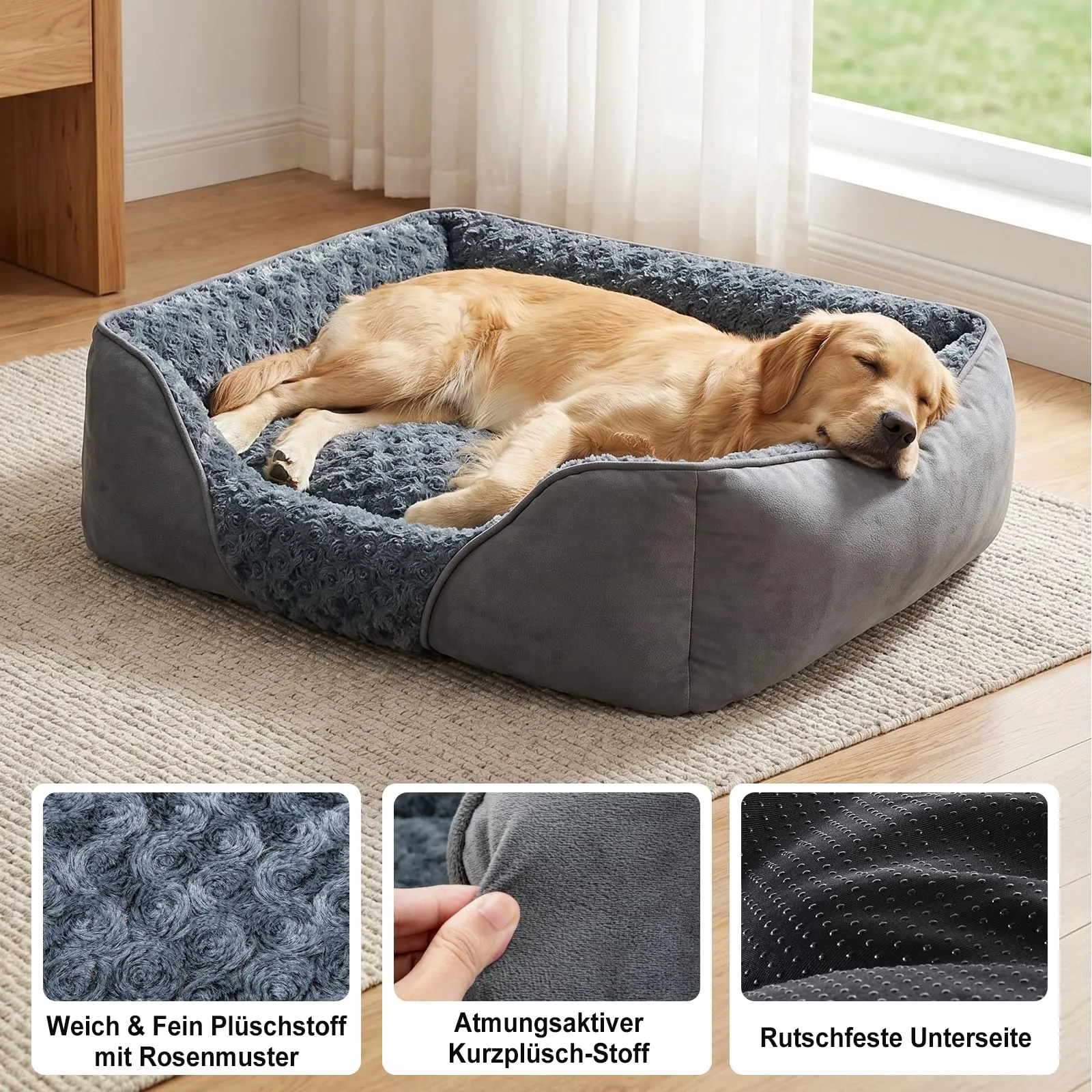 JOEJOY Cuccia Cane Interno XXL Grande, Cuccia per Cani Lavabile 106x80x23cm - immagine 4
