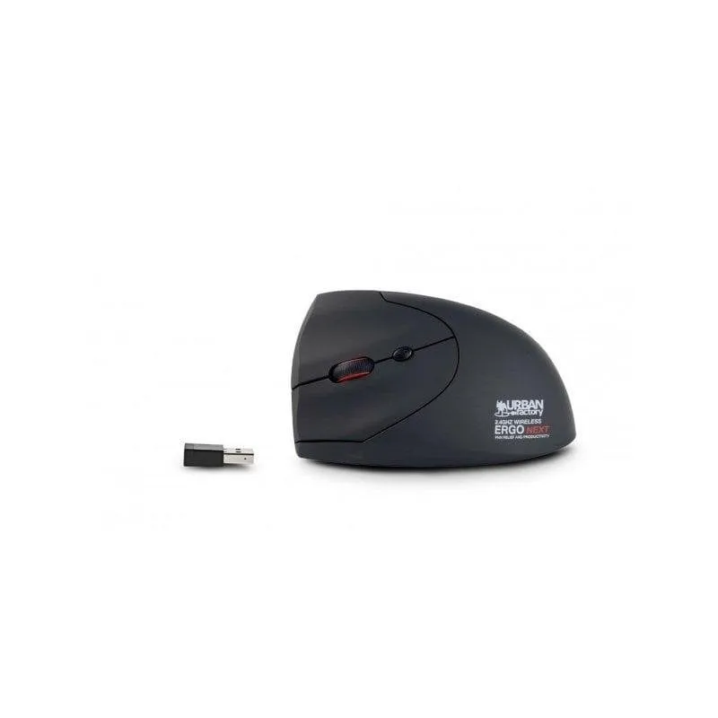 Ratón Urban Factory Ergo Next RF Wireless 1600 DPI Nero 6 Pulsanti - immagine 1
