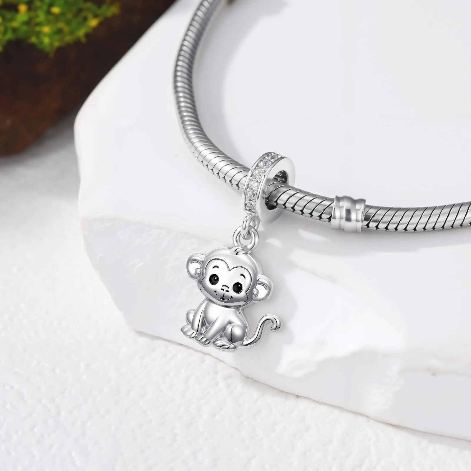 ROMANTICWORK Ciondolo per braccialetti, in argento Sterling 925, a forma di koala, maiale, mucca, scimmia, leone, volpe, colibrì, idea regalo per donne, Argento sterling, Non pietra preziosa - immagine 6