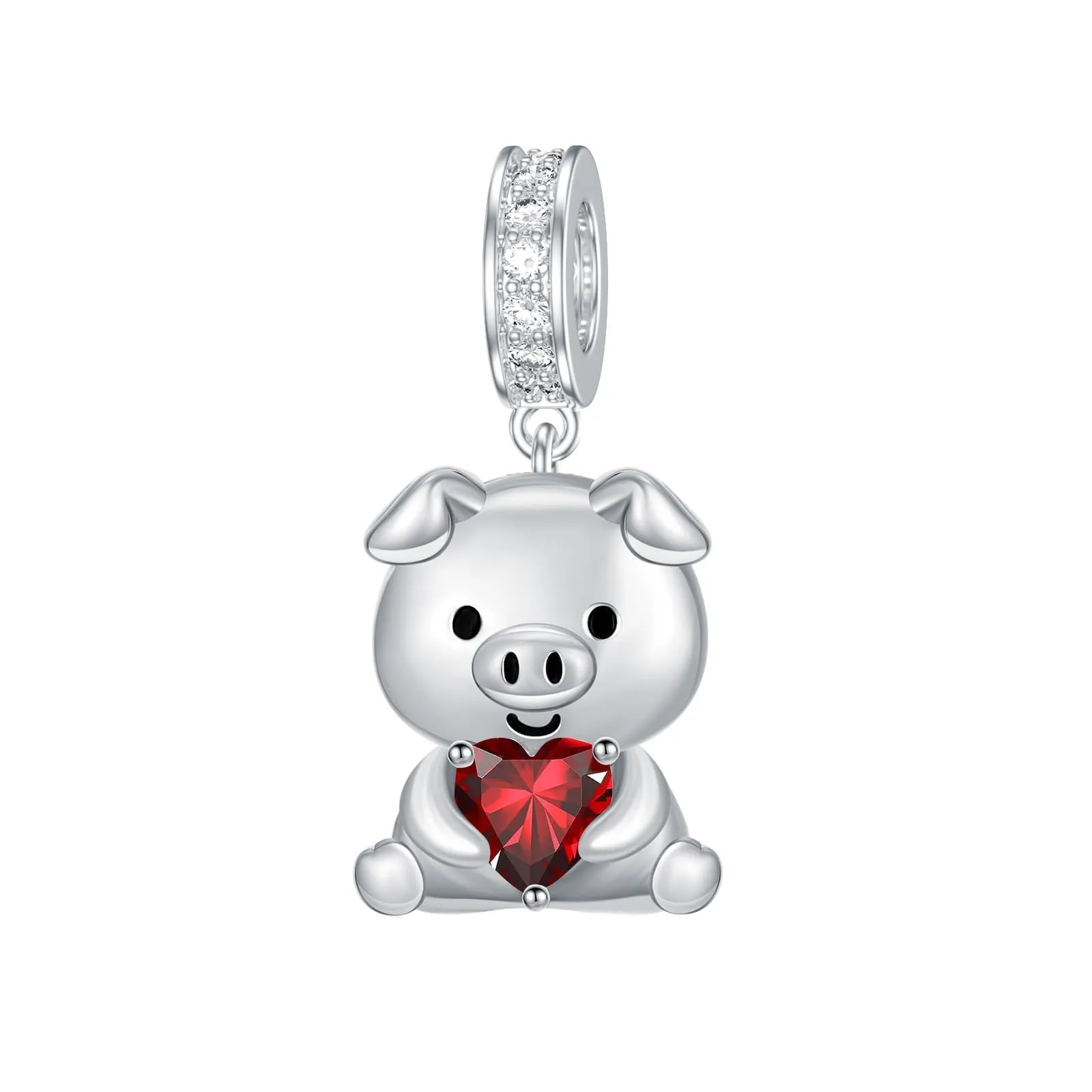 ROMANTICWORK Ciondolo per braccialetti, in argento Sterling 925, a forma di koala, maiale, mucca, scimmia, leone, volpe, colibrì, idea regalo per donne, Argento sterling, Non pietra preziosa - immagine 1