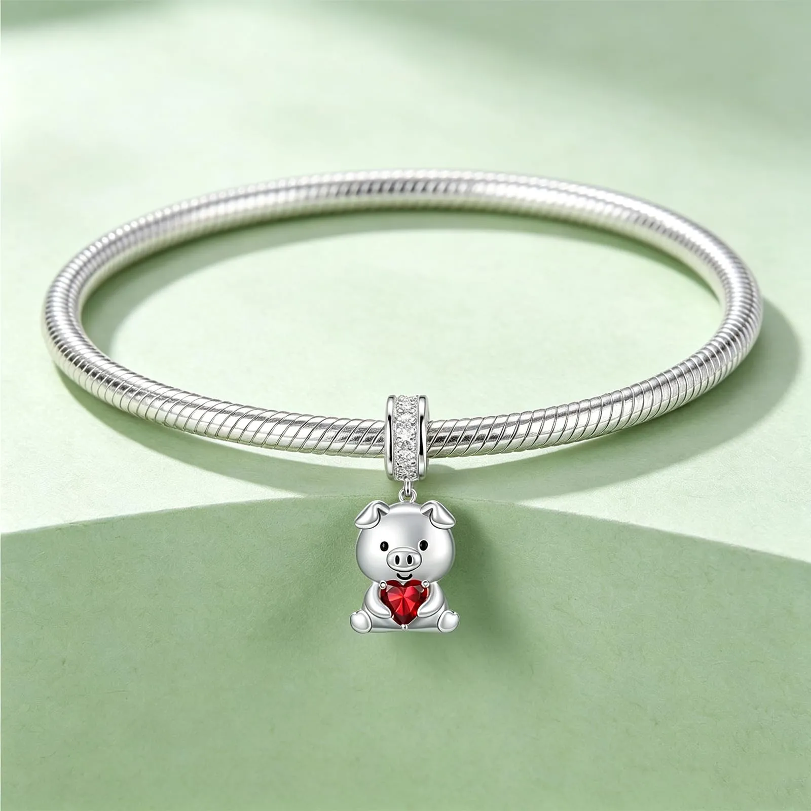 ROMANTICWORK Ciondolo per braccialetti, in argento Sterling 925, a forma di koala, maiale, mucca, scimmia, leone, volpe, colibrì, idea regalo per donne, Argento sterling, Non pietra preziosa - immagine 2