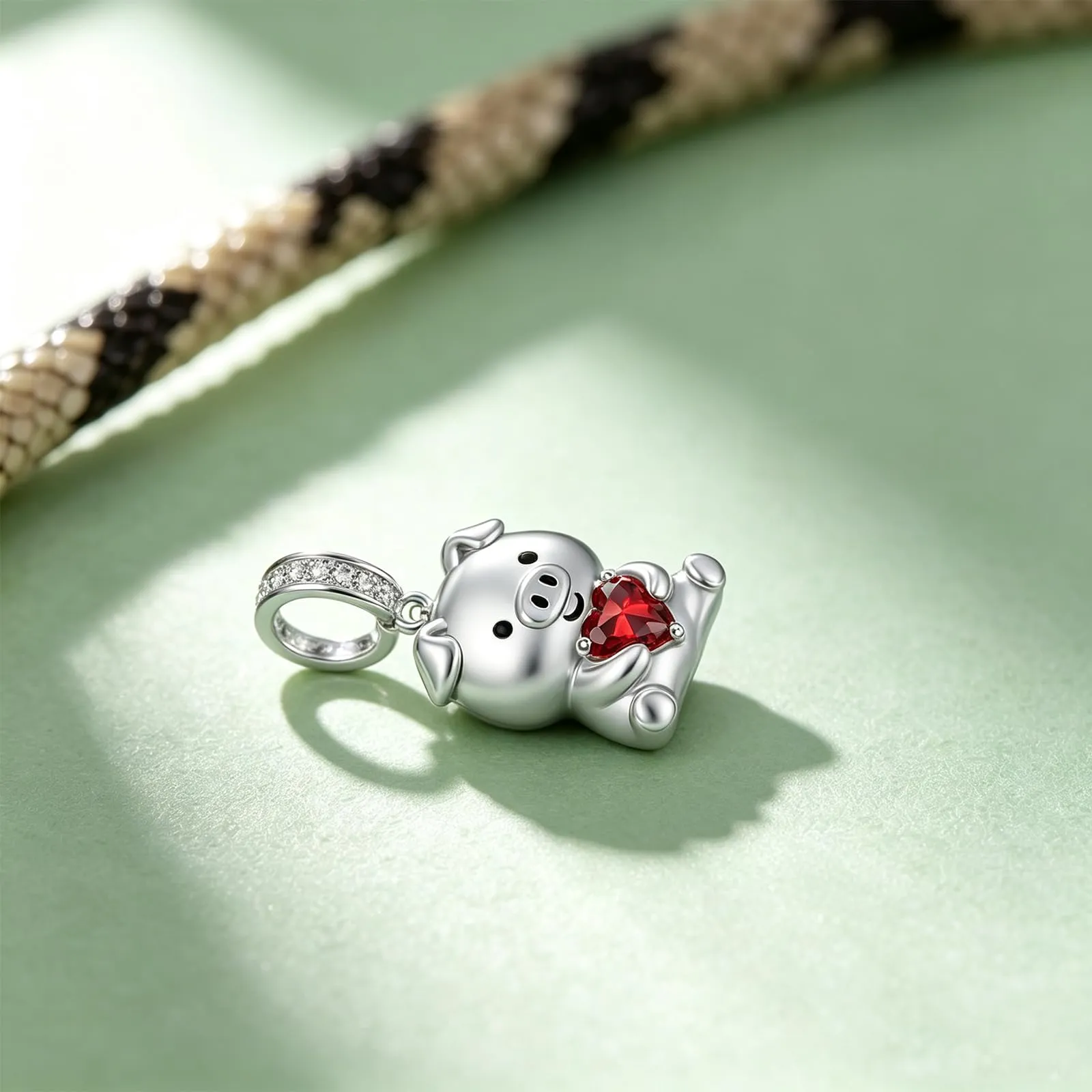 ROMANTICWORK Ciondolo per braccialetti, in argento Sterling 925, a forma di koala, maiale, mucca, scimmia, leone, volpe, colibrì, idea regalo per donne, Argento sterling, Non pietra preziosa - immagine 3