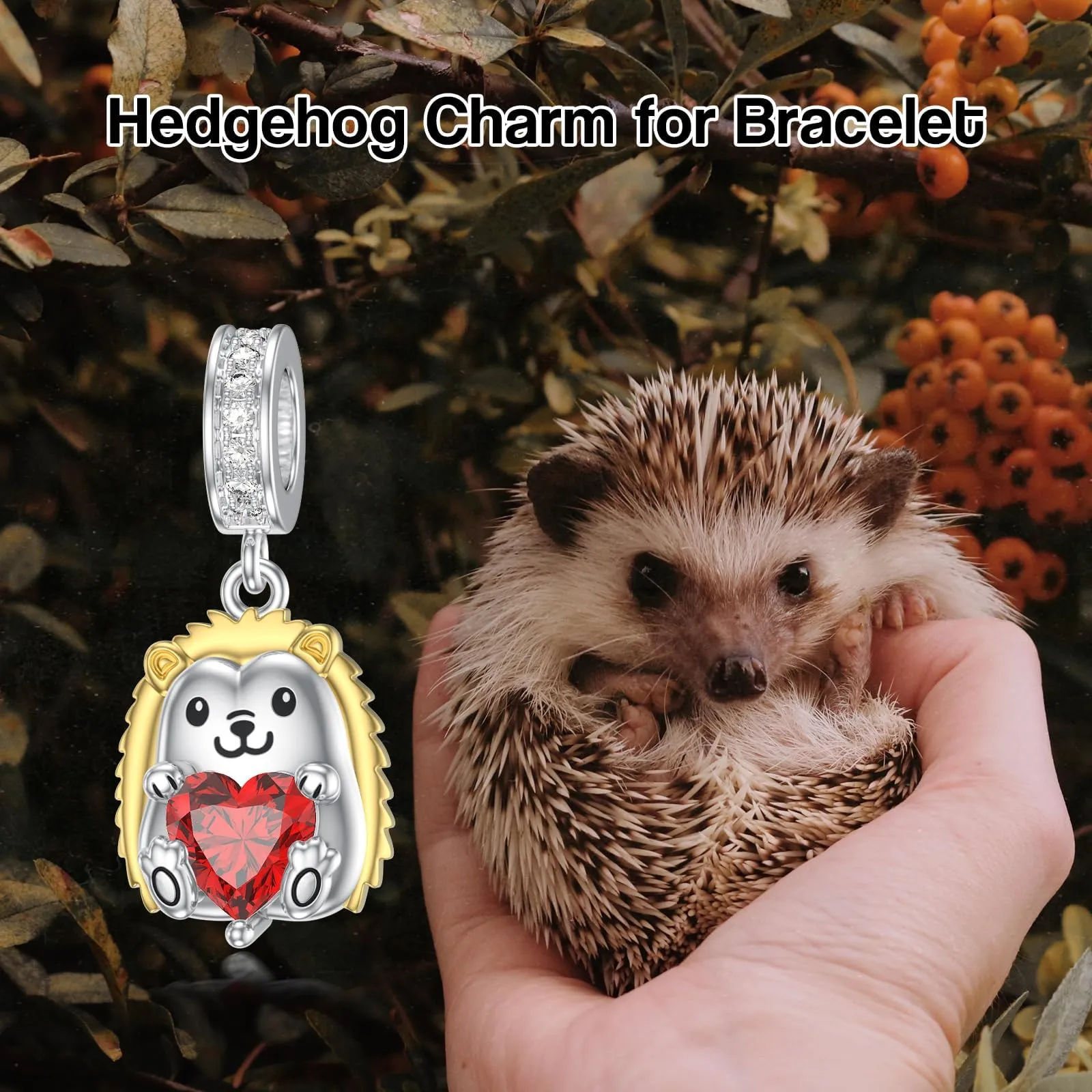 ROMANTICWORK Gioielli da donna, in argento Sterling 925, koala, maiale, gatto, colibrì, mucca delle Highlands, leone, volpe, scimmia, teschio, mano, tigre, panda rosso, per braccialetti - immagine 2