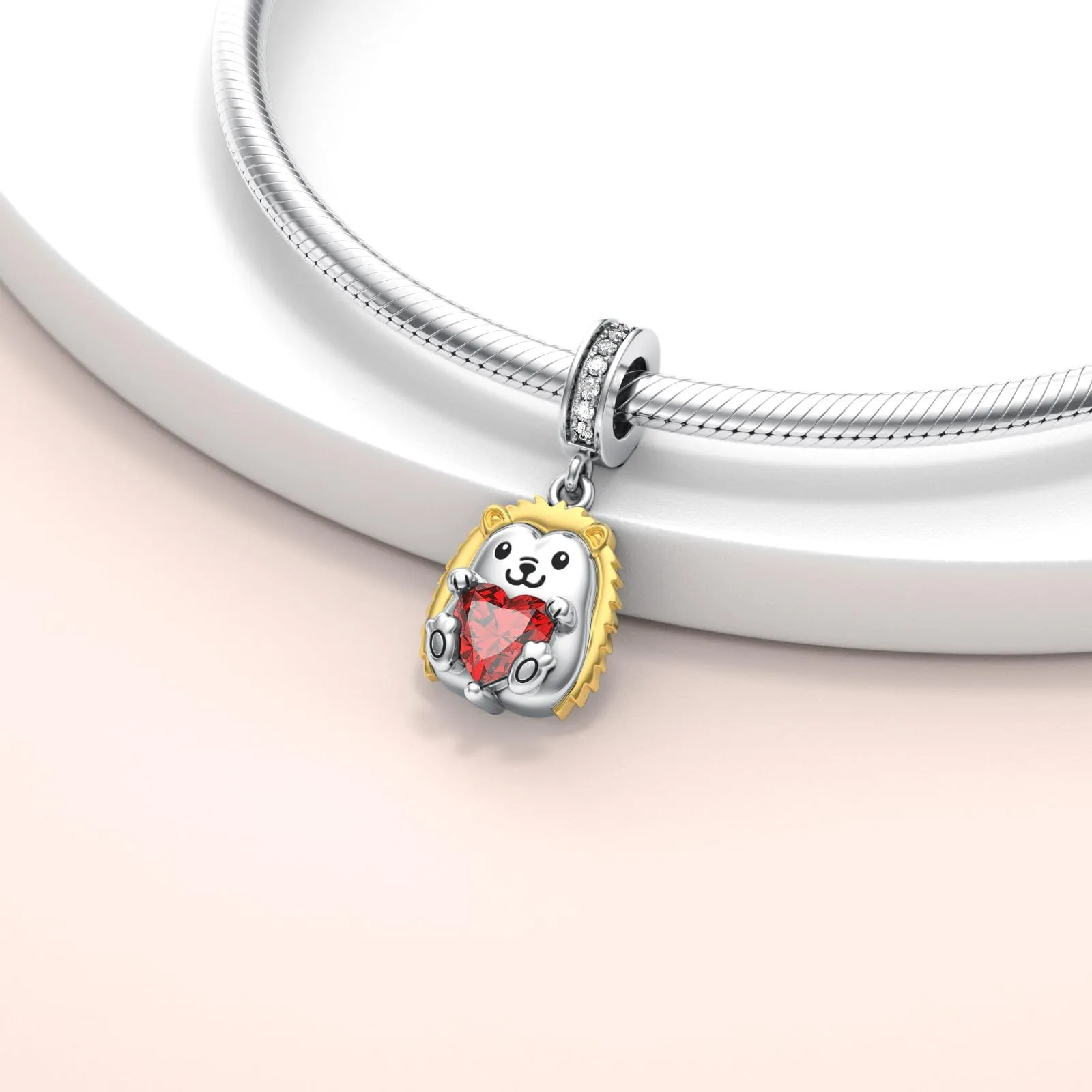 ROMANTICWORK Gioielli da donna, in argento Sterling 925, koala, maiale, gatto, colibrì, mucca delle Highlands, leone, volpe, scimmia, teschio, mano, tigre, panda rosso, per braccialetti - immagine 5