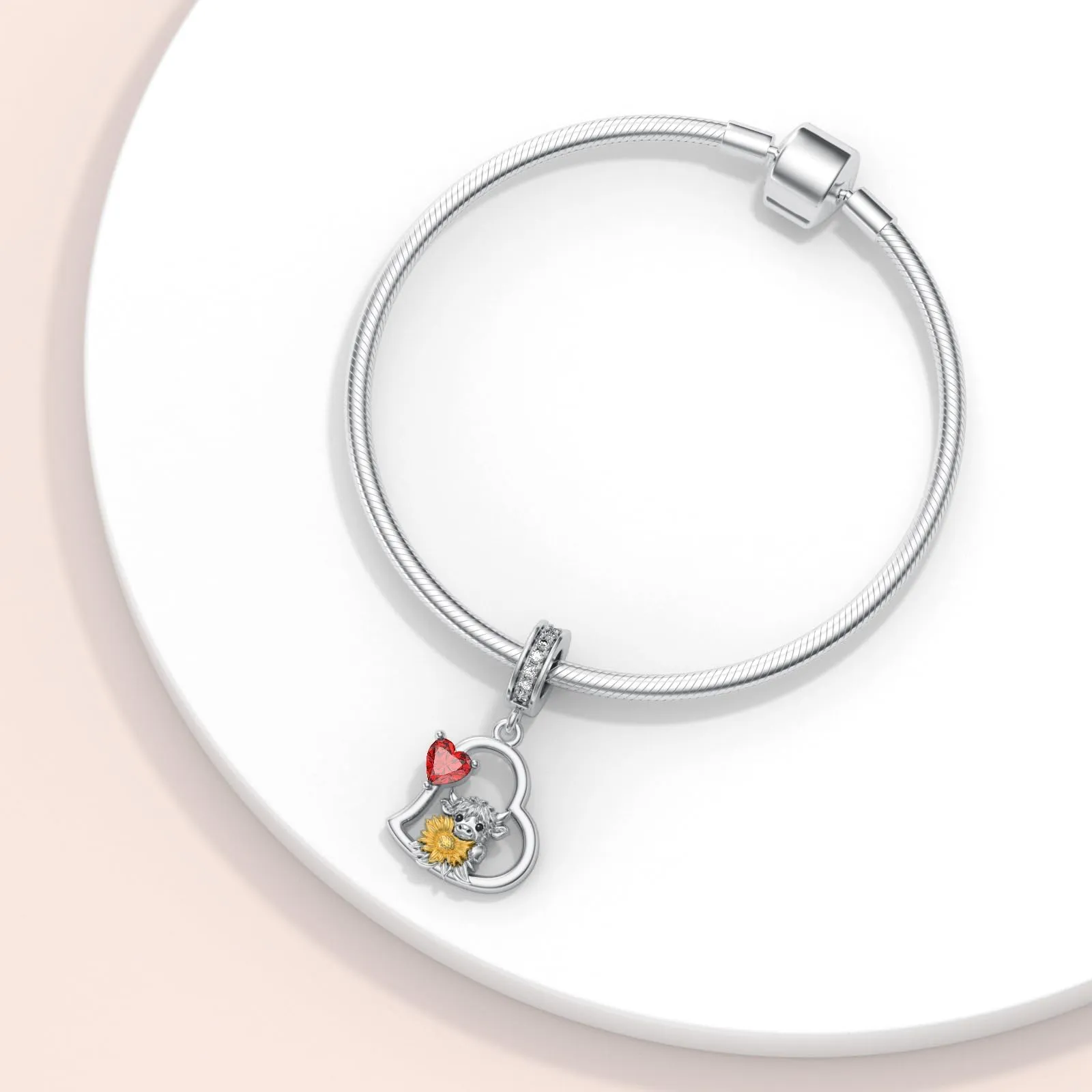 ROMANTICWORK Ciondoli con Koala/Maiale/Mucca delle Highlands/Scimmia/Leone/Volpe/Colibrì/Tigre/Panda Rosso in Argento Sterling 925, Gioielli con Ciondoli Animali, Regali per Donne, Argento sterling - immagine 5