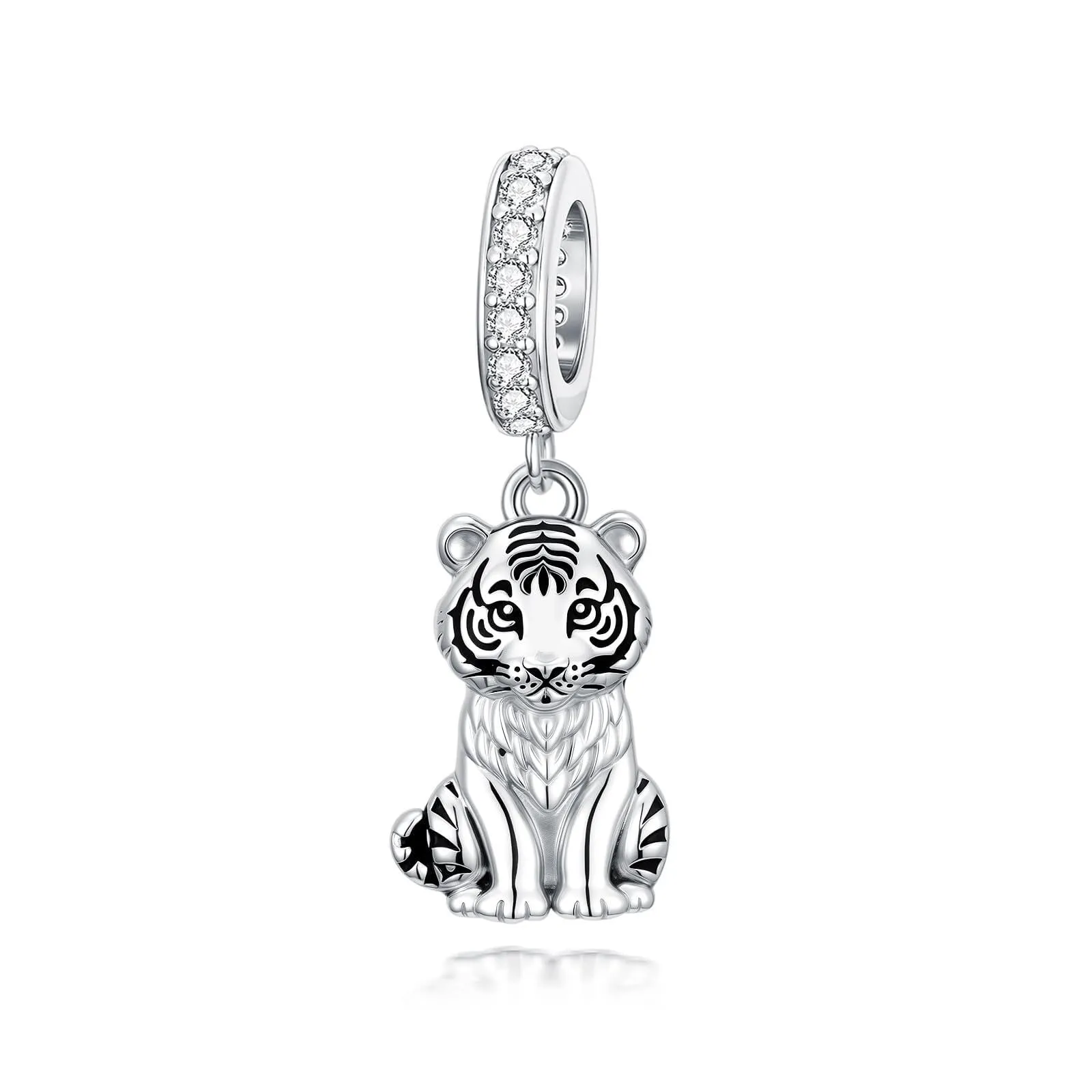 ROMANTICWORK Argento Sterling 925 koala/maialino/gatto/colibrari/bovino/manzo/leone/volpe/scimmia/teschio/tigre/panda rosso per braccialetti animali gioielli da donna, Argento sterling, Non pietra - immagine 1