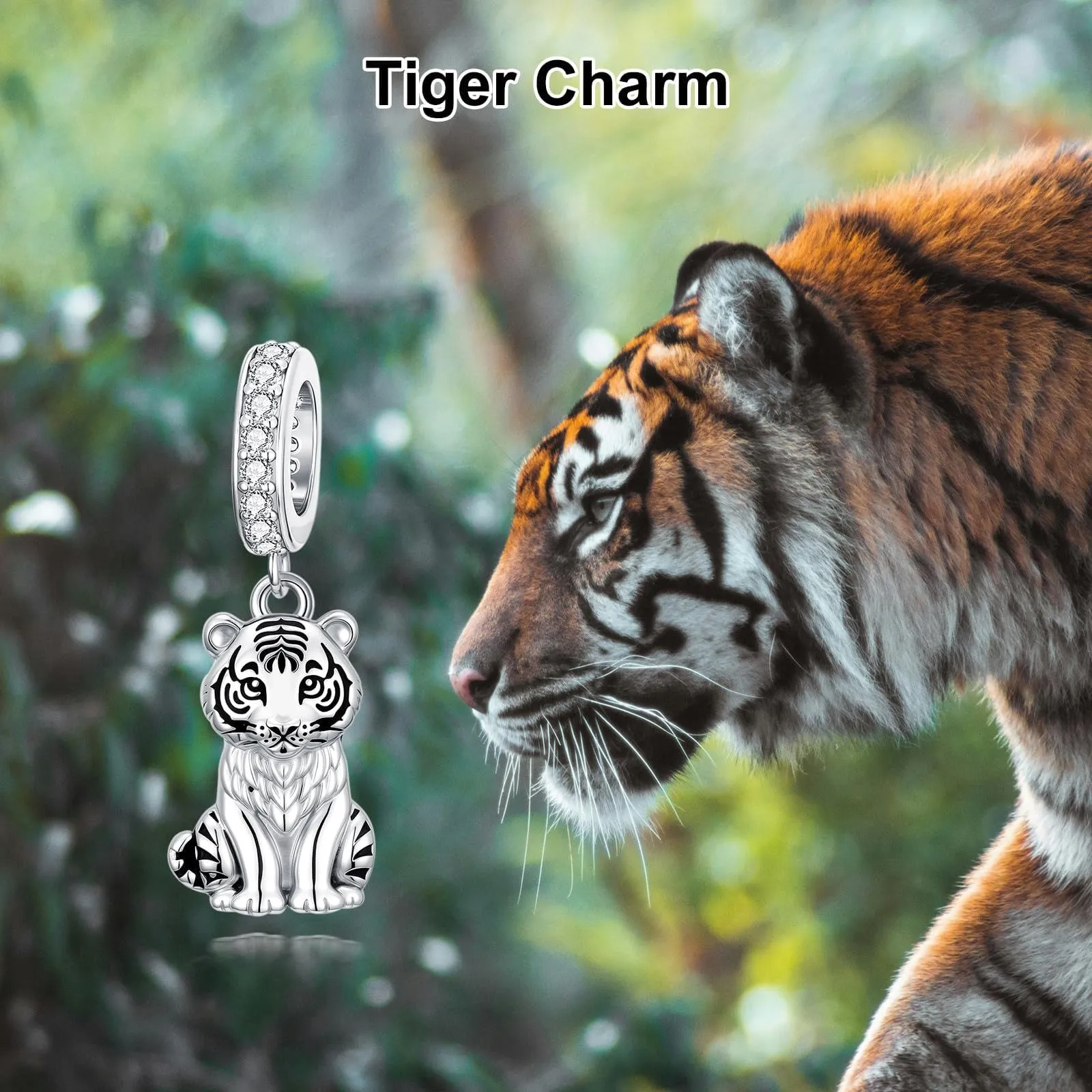 ROMANTICWORK Argento Sterling 925 koala/maialino/gatto/colibrari/bovino/manzo/leone/volpe/scimmia/teschio/tigre/panda rosso per braccialetti animali gioielli da donna, Argento sterling, Non pietra - immagine 6