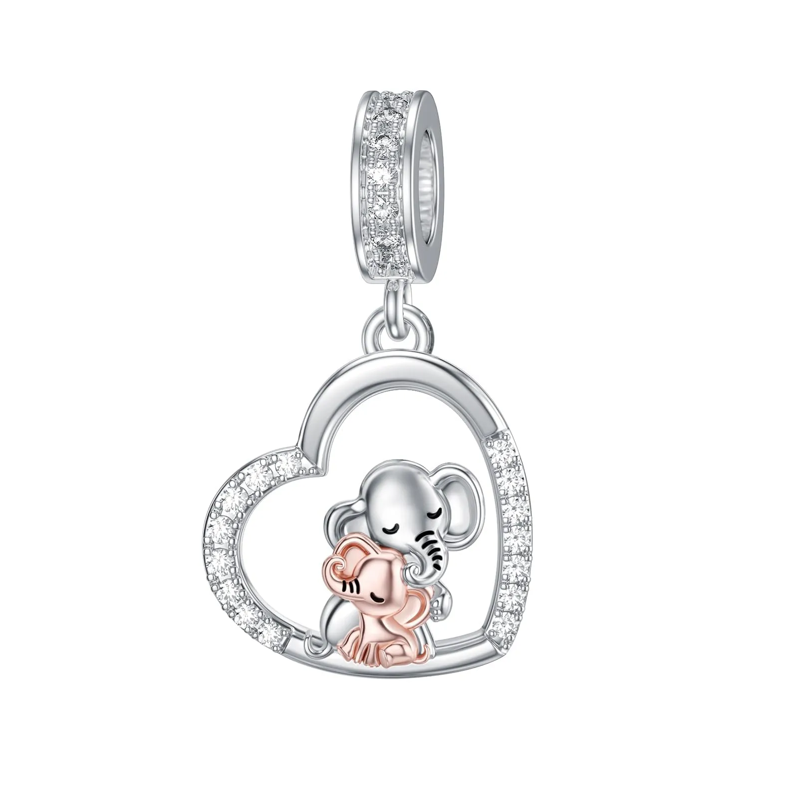 ROMANTICWORK Argento Sterling 925 koala/maialino/gatto/colibrari/bovino/manzo/leone/volpe/scimmia/teschio/tigre/panda rosso per braccialetti animali gioielli da donna, Argento sterling, Non pietra - immagine 1