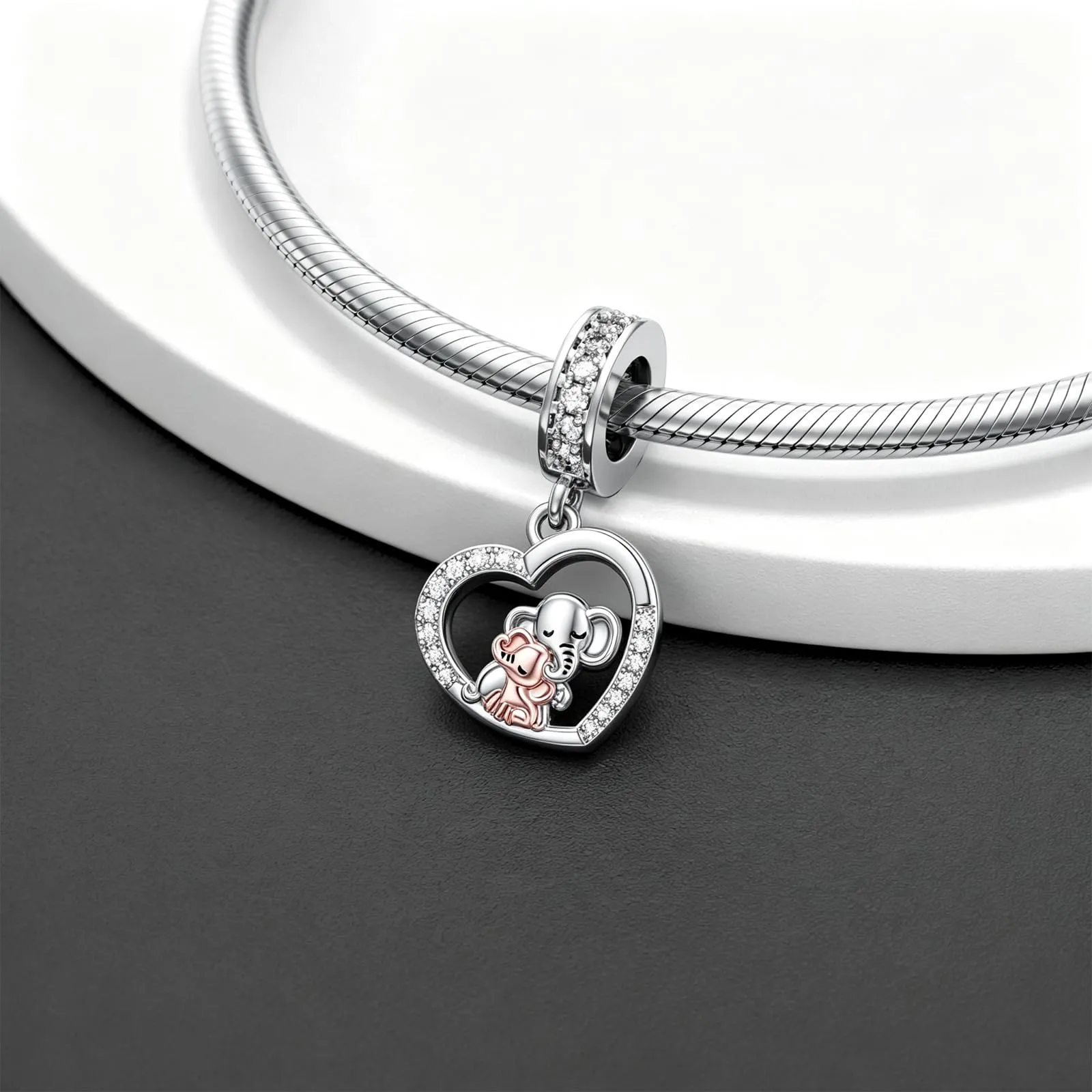 ROMANTICWORK Argento Sterling 925 koala/maialino/gatto/colibrari/bovino/manzo/leone/volpe/scimmia/teschio/tigre/panda rosso per braccialetti animali gioielli da donna, Argento sterling, Non pietra - immagine 3