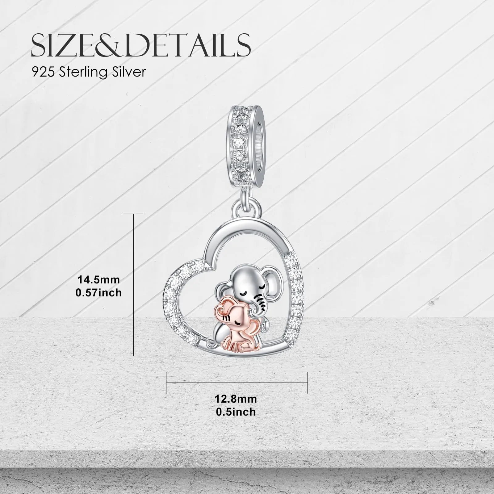 ROMANTICWORK Argento Sterling 925 koala/maialino/gatto/colibrari/bovino/manzo/leone/volpe/scimmia/teschio/tigre/panda rosso per braccialetti animali gioielli da donna, Argento sterling, Non pietra - immagine 5