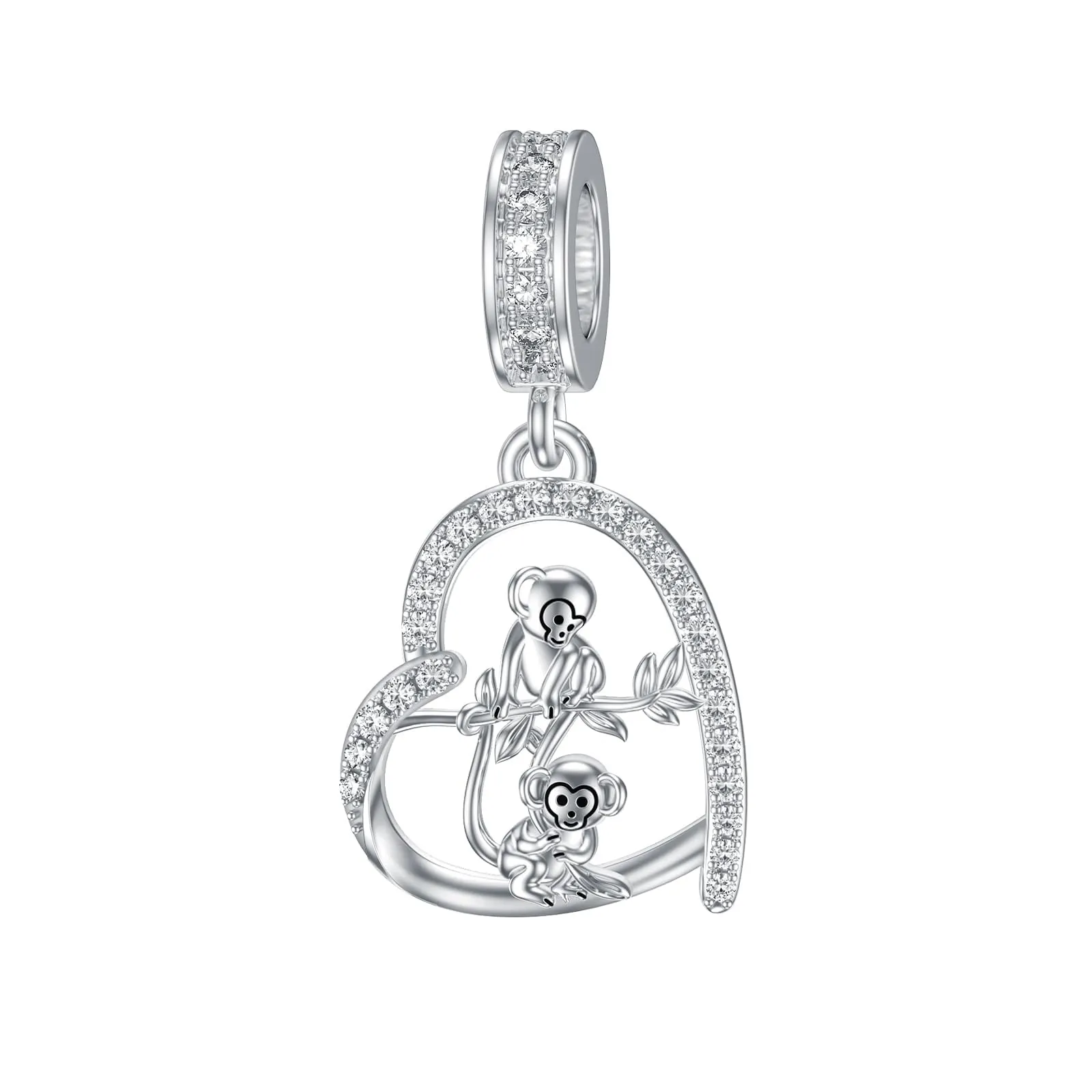 Charm ROMANTICWORK Koala/Maiale/Mucca delle Highlands/Scimmia/Leone/Volpe/Colibrì/Tigre/Panda Rosso in Argento Sterling 925 per Bracciali. Gioielli con Animali per Regalo da Donna, Argento sterling - immagine 1