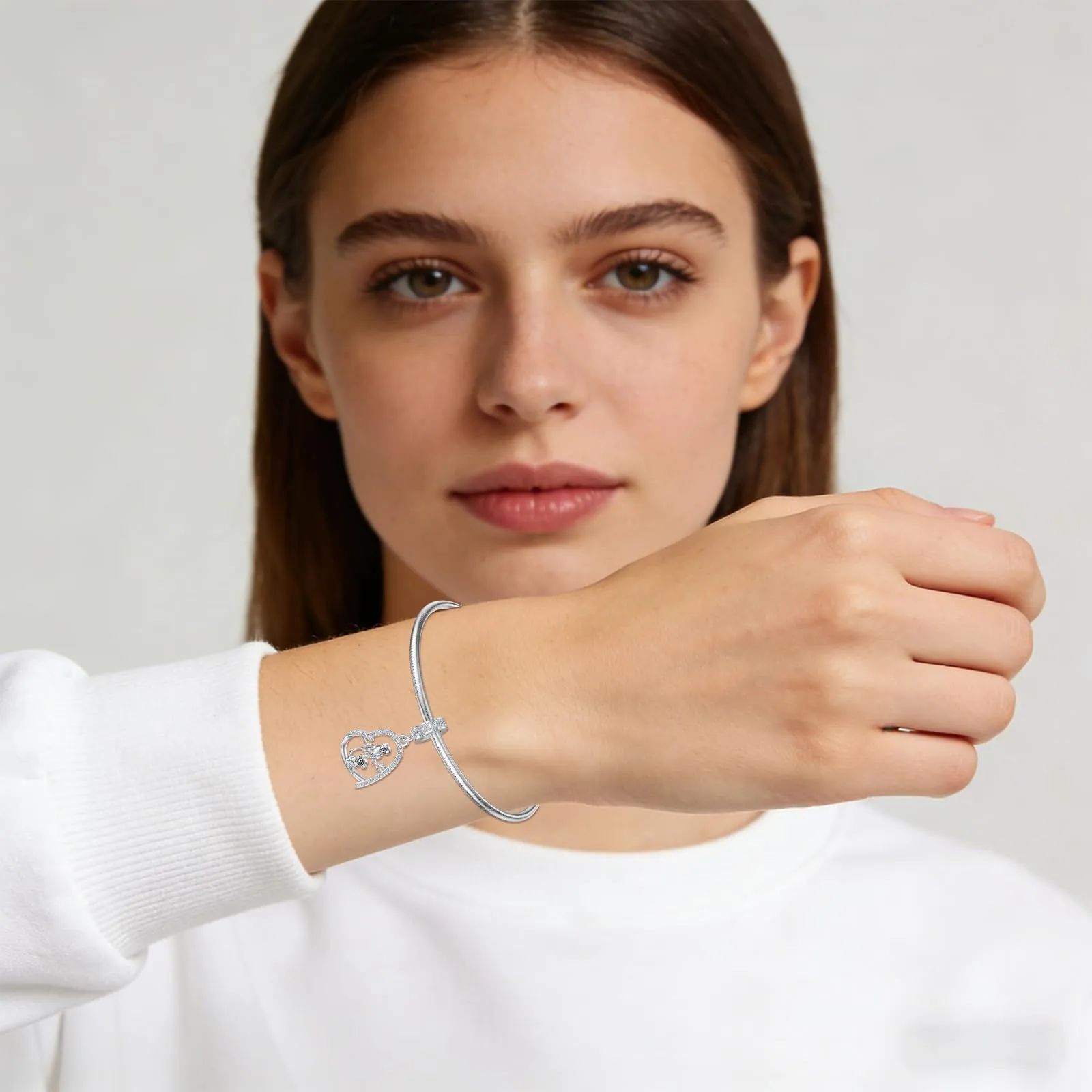 Charm ROMANTICWORK Koala/Maiale/Mucca delle Highlands/Scimmia/Leone/Volpe/Colibrì/Tigre/Panda Rosso in Argento Sterling 925 per Bracciali. Gioielli con Animali per Regalo da Donna, Argento sterling - immagine 4