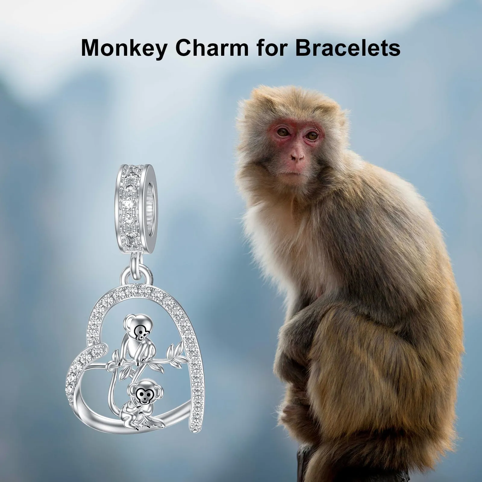 Charm ROMANTICWORK Koala/Maiale/Mucca delle Highlands/Scimmia/Leone/Volpe/Colibrì/Tigre/Panda Rosso in Argento Sterling 925 per Bracciali. Gioielli con Animali per Regalo da Donna, Argento sterling - immagine 7