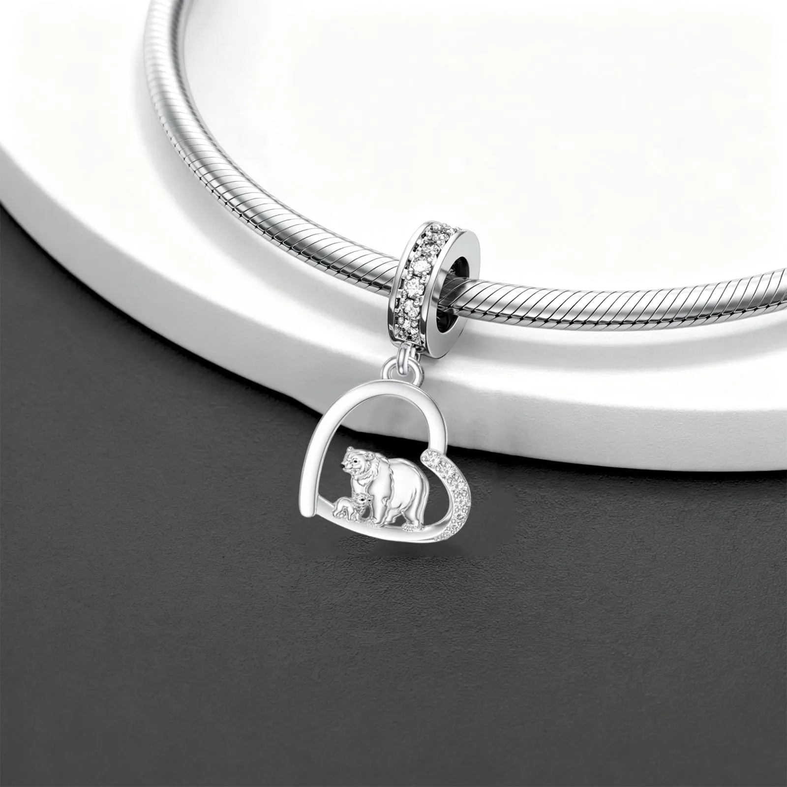 ROMANTICWORK Ciondoli a forma di koala, maiale, mucca delle Highland, scimmia, leone, volpe, colibrì, tigre, panda rosso per bracciali, in argento Sterling 925, ciondoli animali - immagine 3